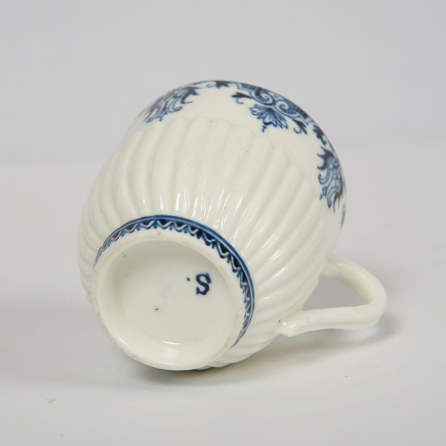 Saint-Cloud Blue and White Soft-Paste Porcelain Cup & Saucer France 18th Century 1
