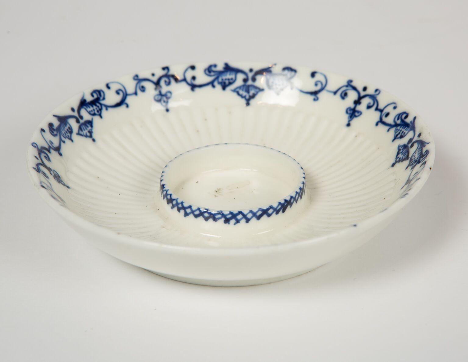 Saint-Cloud Blue and White Soft-Paste Porcelain Cup & Saucer France 18th Century 2