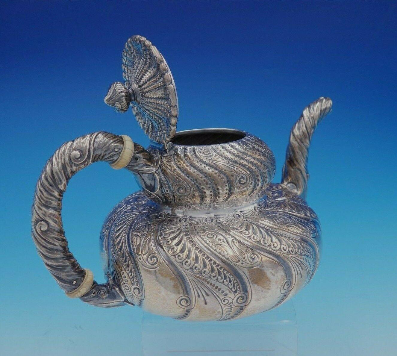 Saint Cloud by Gorham Sterling Silver Tea Set 5-Piece #1810 with Swirled Body 1