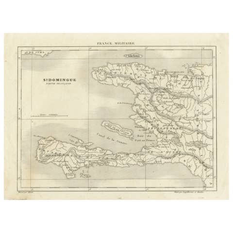 Saint-Domingue (French Section): 18th Century Map from France Militaire Series