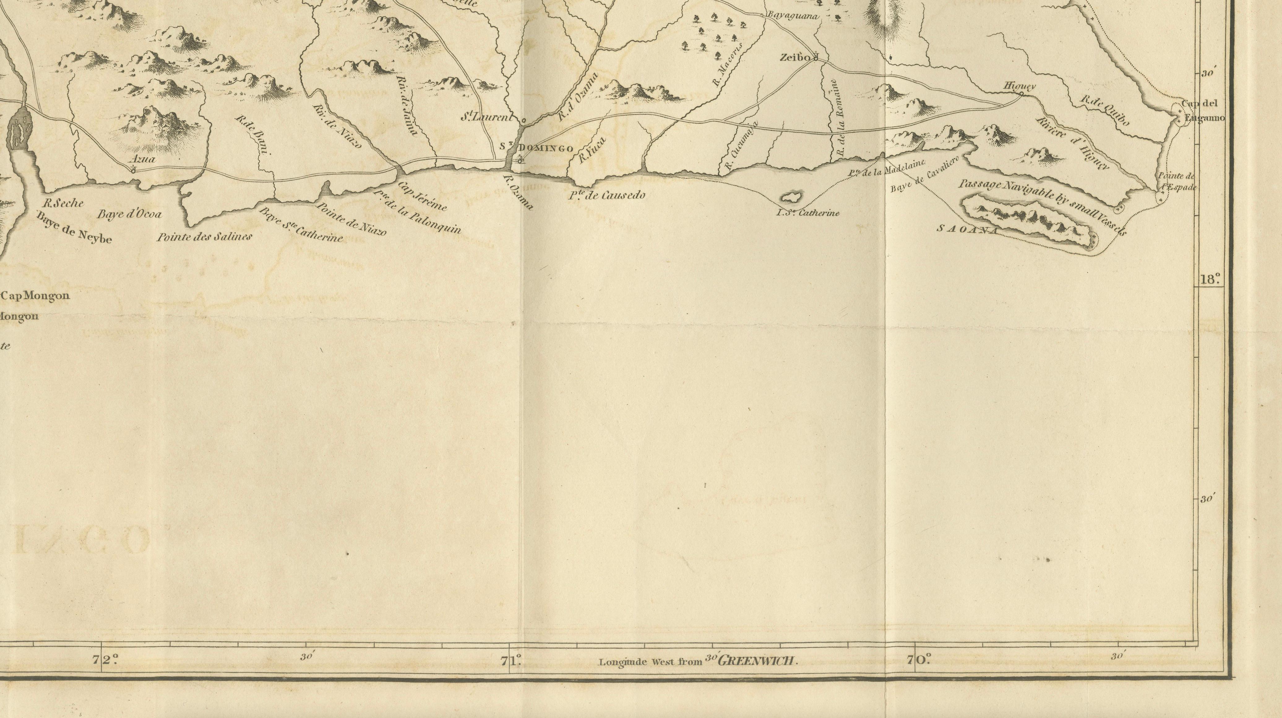 Saint Domingue Map 1793 – Colonial Haiti and Dominican Republic Plan For Sale 1