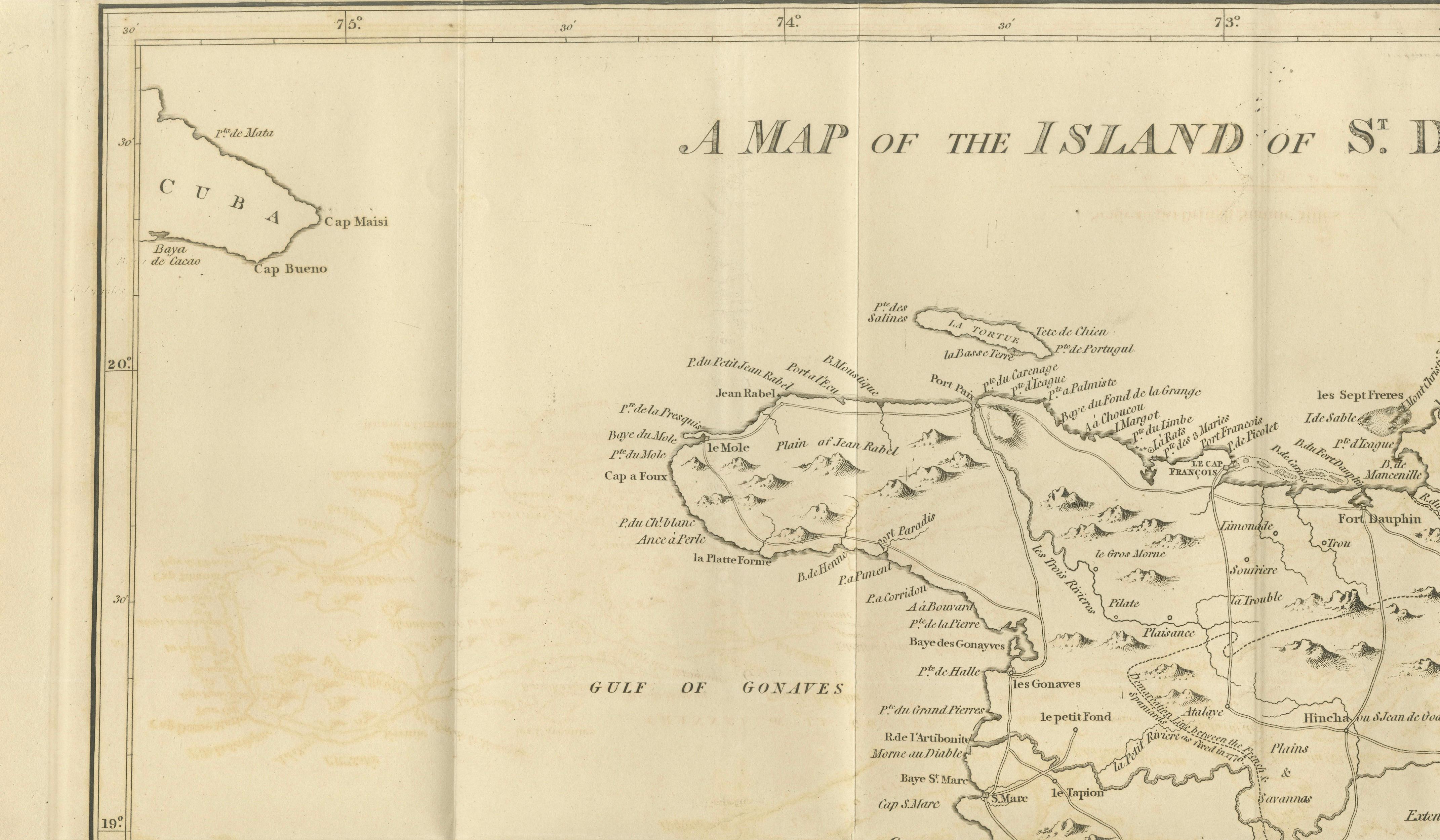 Saint Domingue Map 1793 – Colonial Haiti and Dominican Republic Plan For Sale 2
