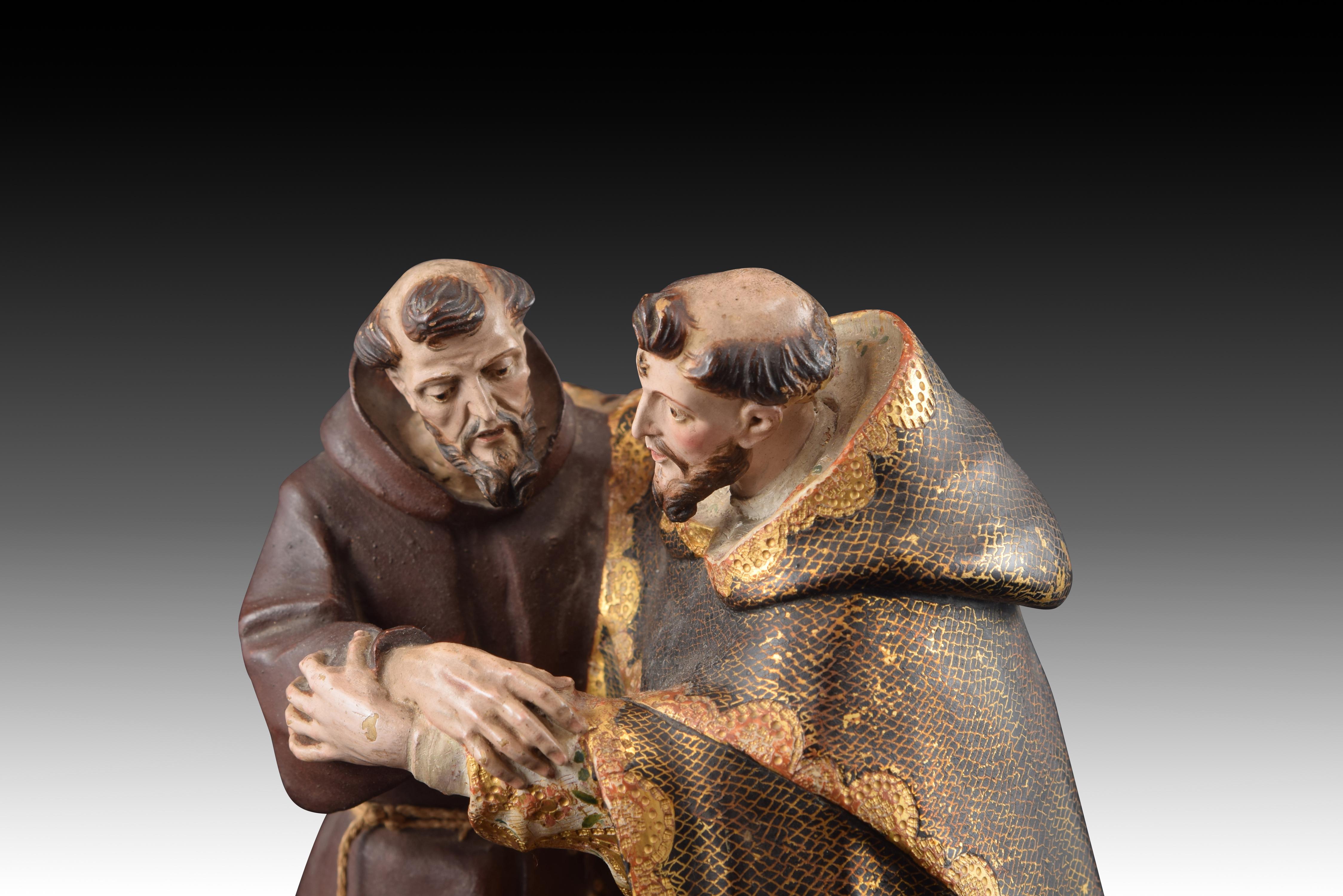 Terracotta “Saint Dominic and Saint Francis”, Colonial School, 18th Century For Sale
