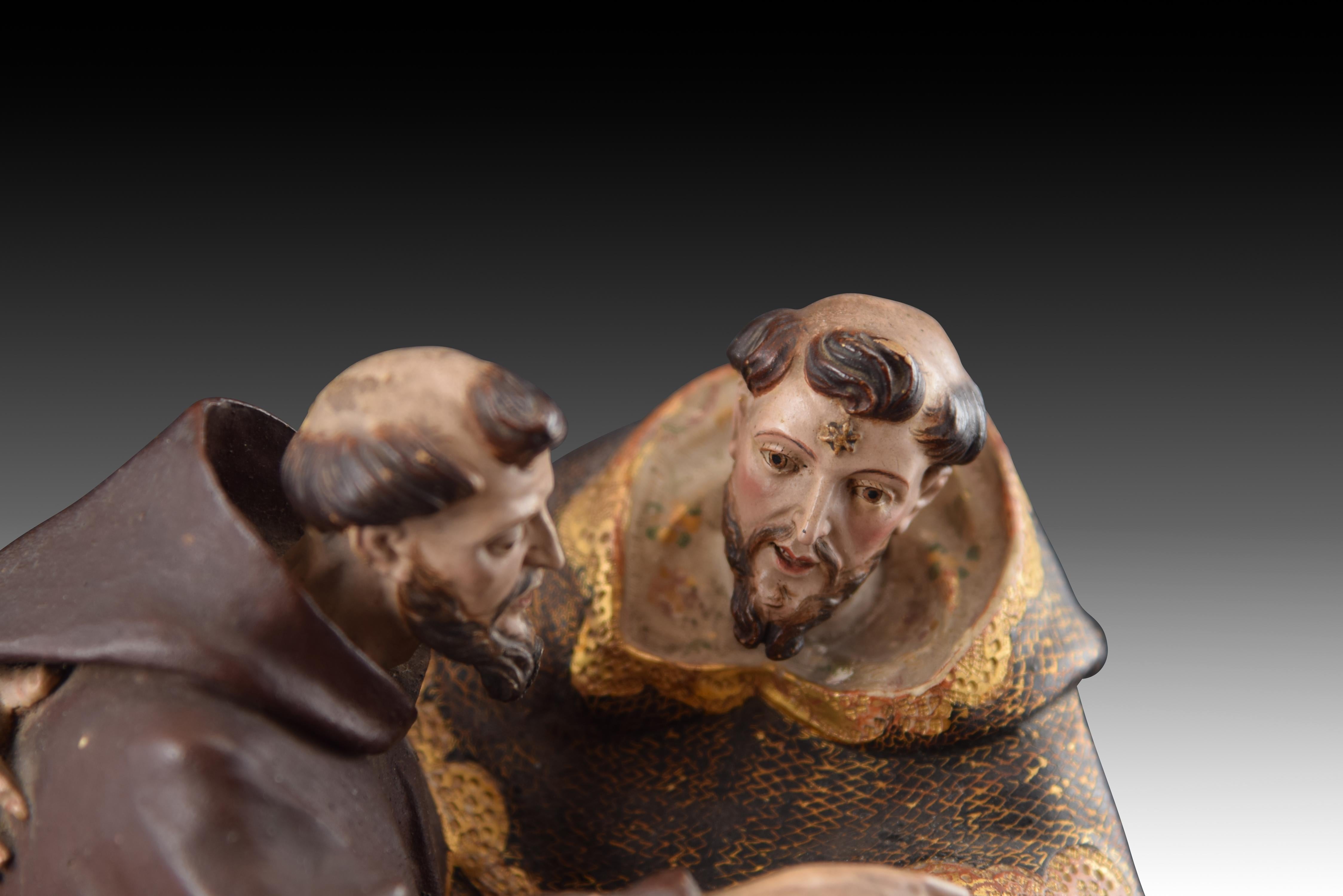 “Saint Dominic and Saint Francis”, Colonial School, 18th Century For Sale 1