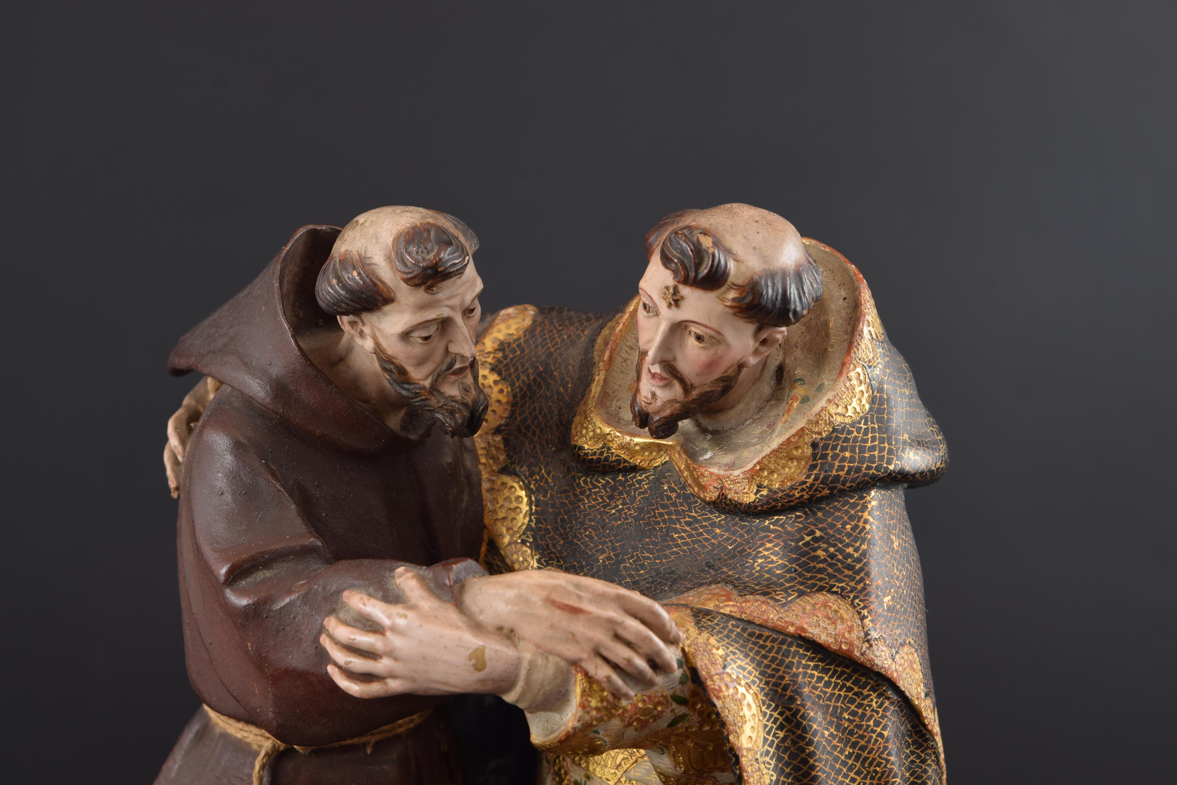 “Saint Dominic and Saint Francis”, Colonial School, 18th Century For Sale 2
