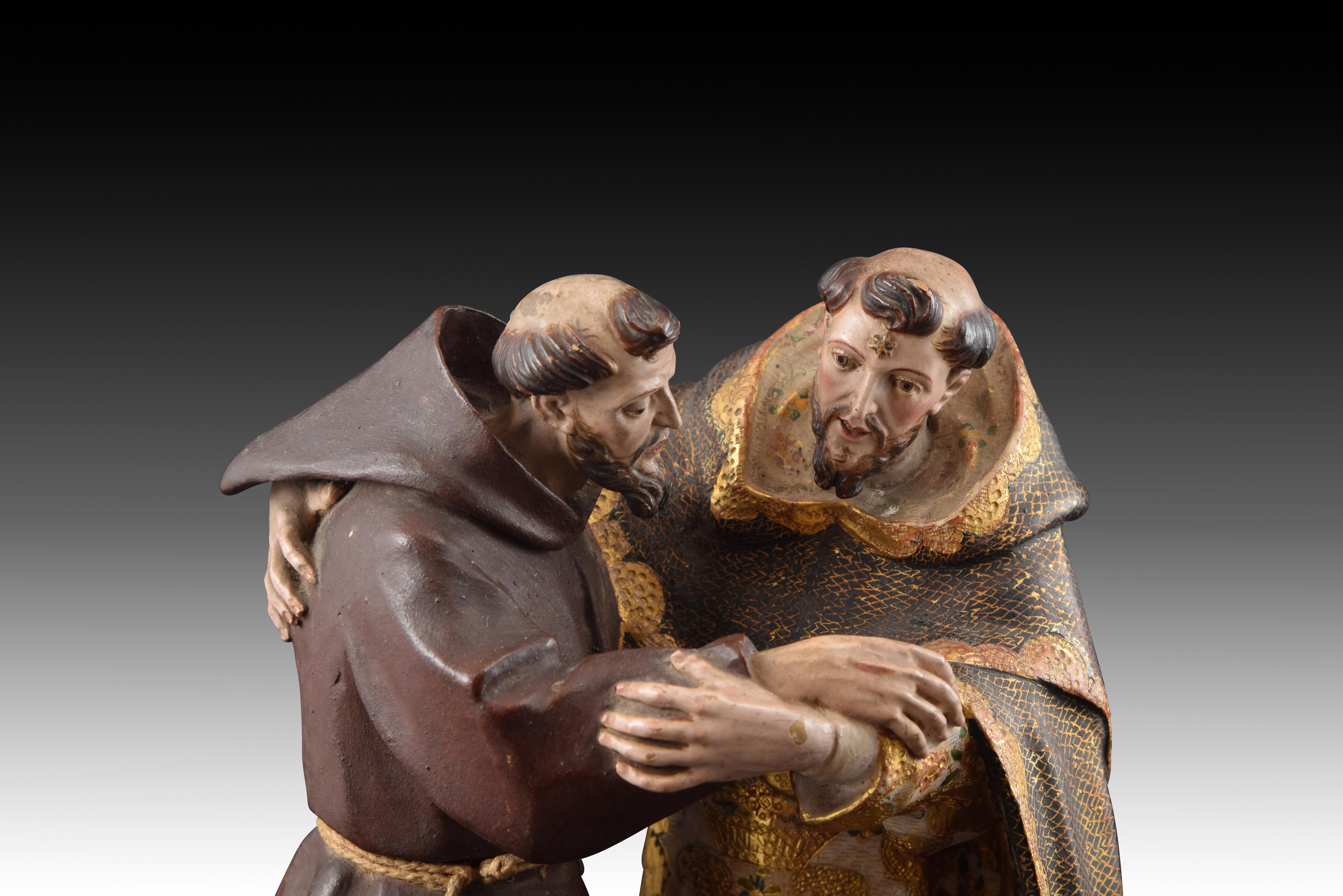 “Saint Dominic and Saint Francis”, Colonial School, 18th Century For Sale 3