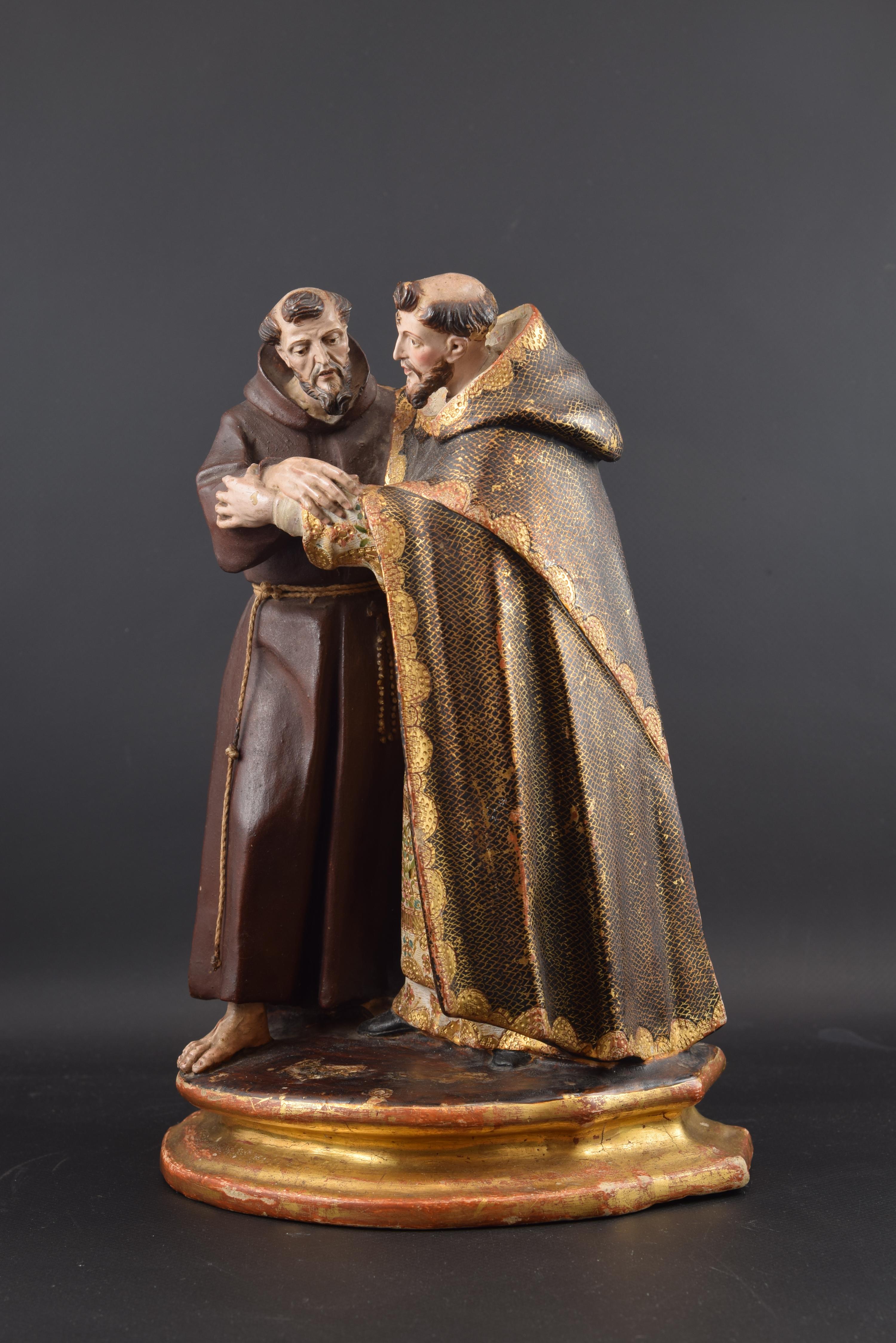 Baroque “Saint Dominic and Saint Francis”, Colonial School, 18th Century For Sale