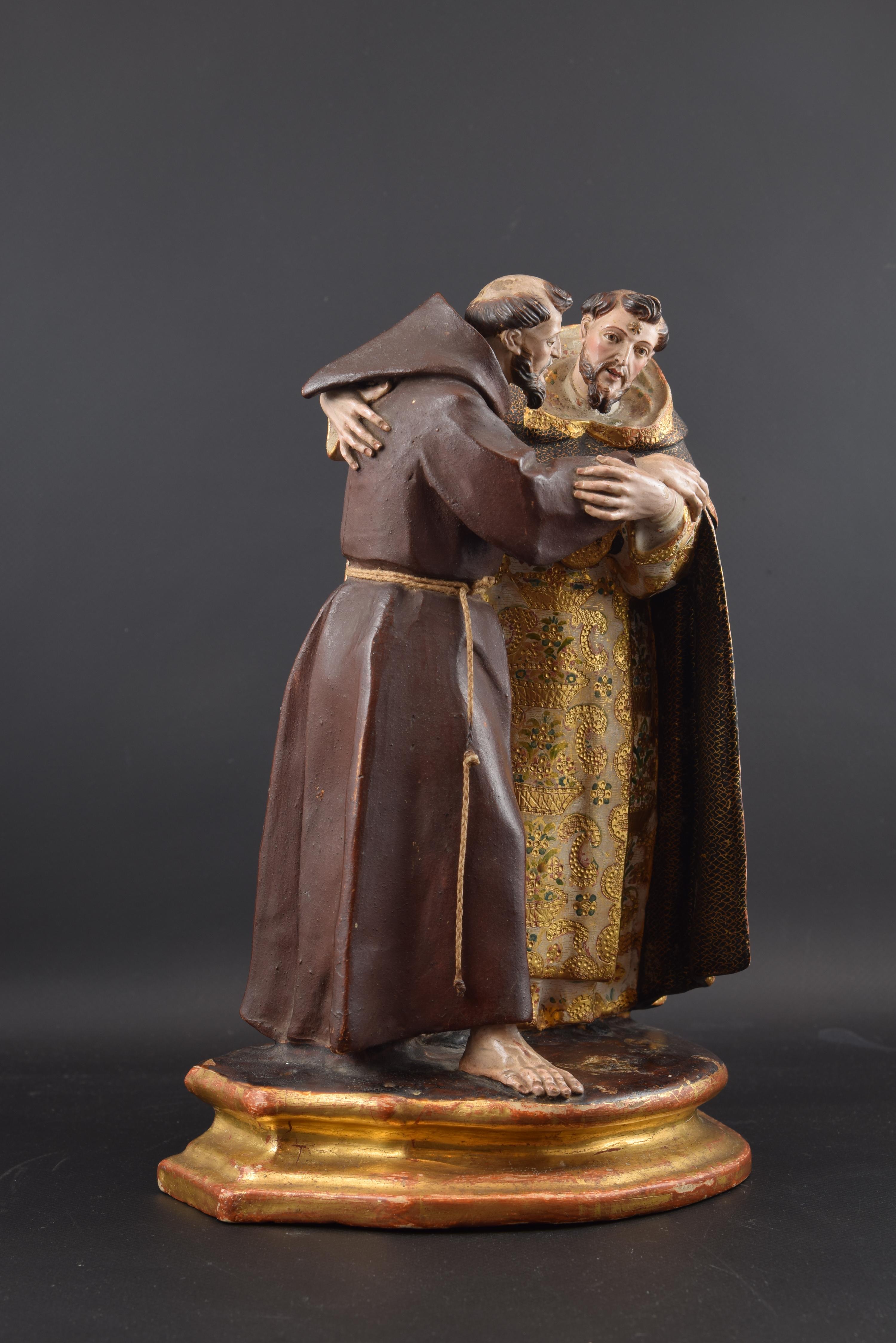 South American “Saint Dominic and Saint Francis”, Colonial School, 18th Century For Sale
