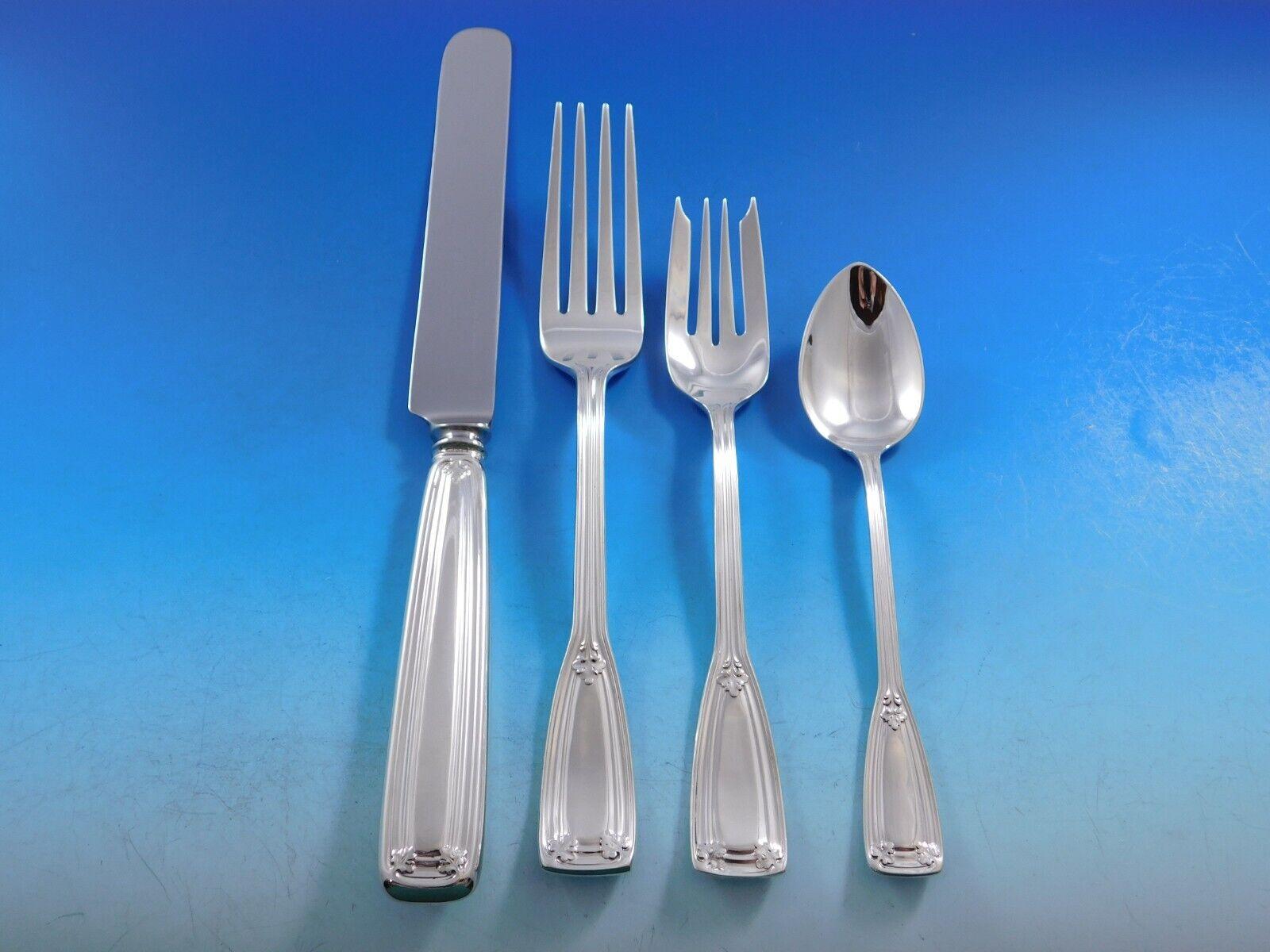 Incredible Dinner Size Saint Dunstan by Tiffany and Co. Sterling Silver Flatware set - 72 pieces. This set includes:

8 Dinner Knives, 10 1/4