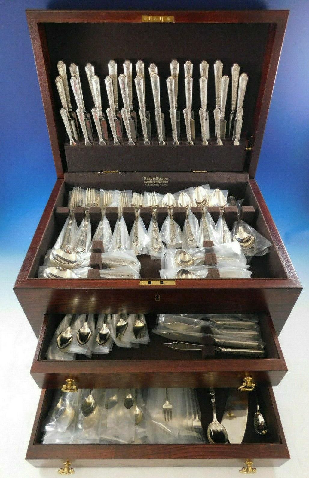 Saint Dunstan Chased by Gorham Sterling Silver Flatware 12 Service Set 198 Pcs In Excellent Condition In Big Bend, WI