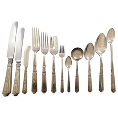Saint Dunstan Chased by Gorham Sterling Silver Flatware 12 Service Set 198 Pcs