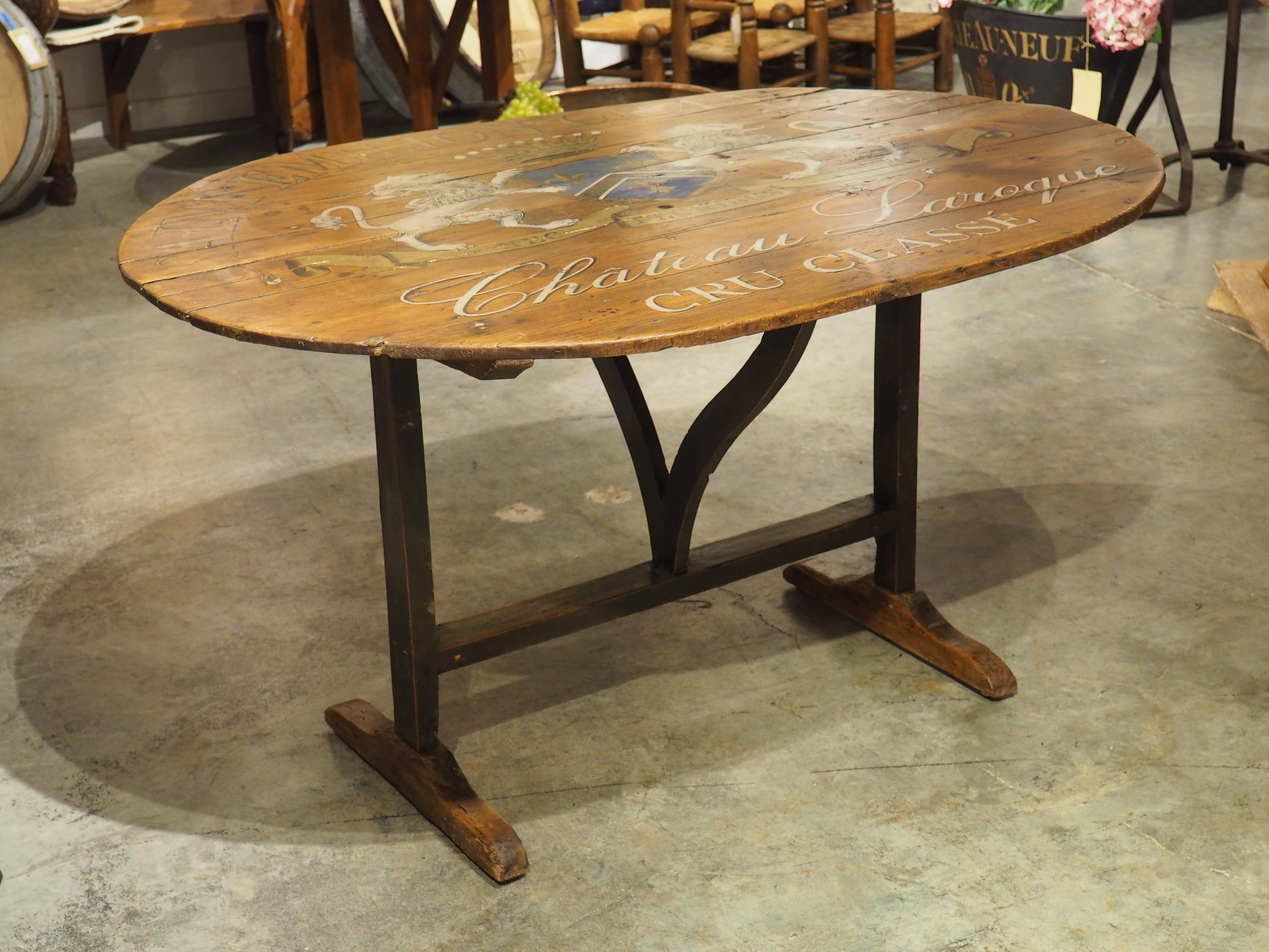 Saint Emilion Grand Cru Painted French Vendange Wine Tasting Table, 19th Century 9