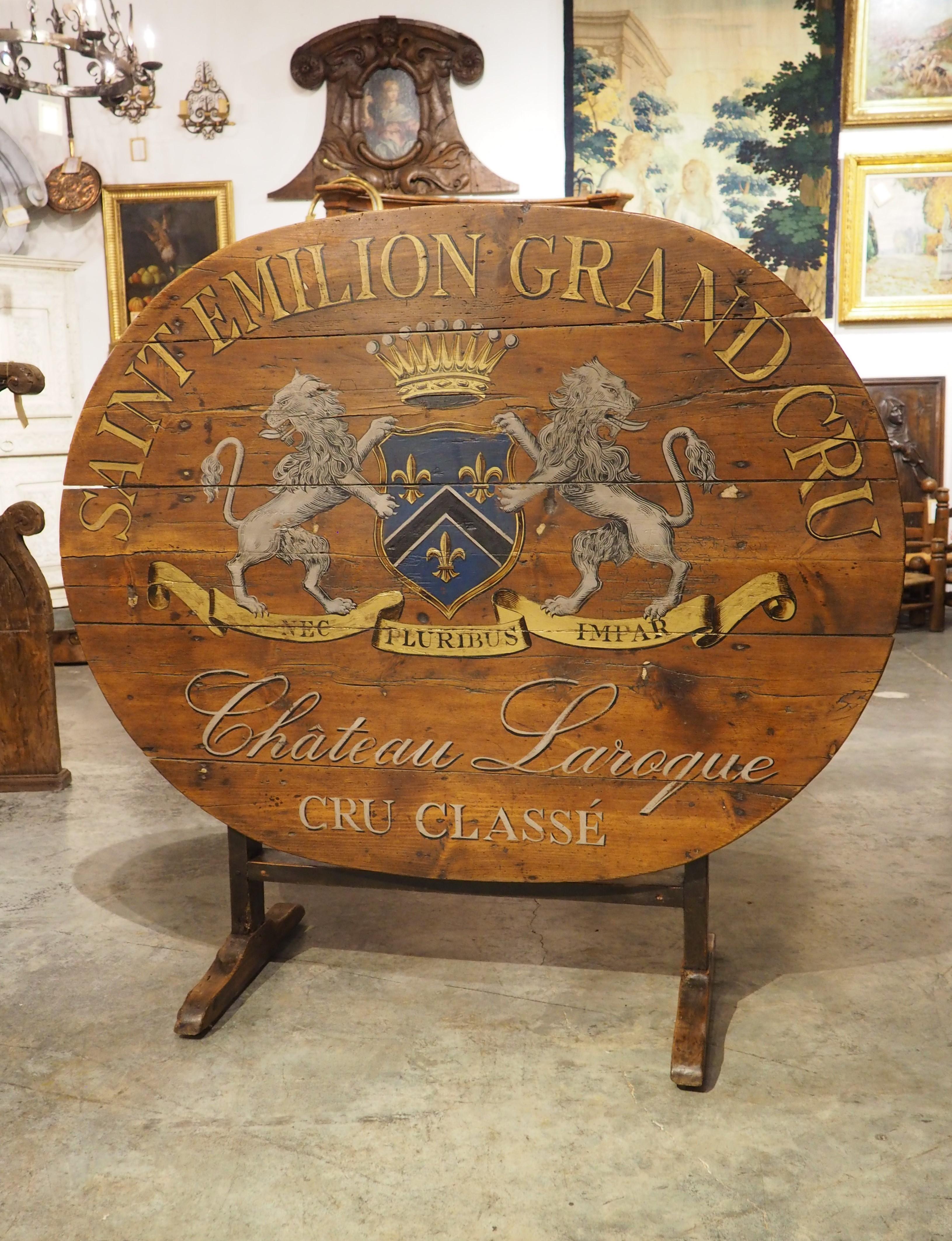 Saint Emilion Grand Cru Painted French Vendange Wine Tasting Table, 19th Century 11