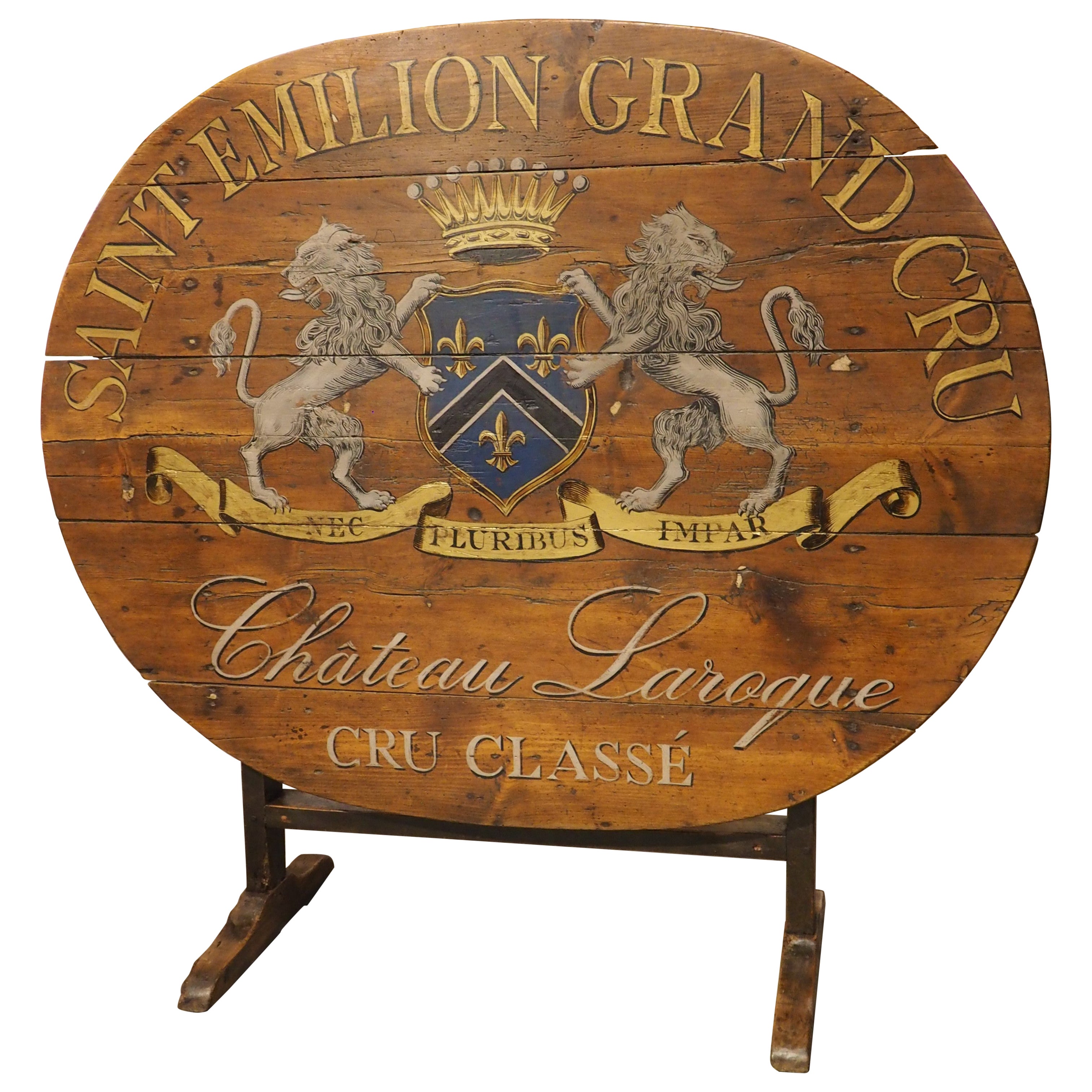 Saint Emilion Grand Cru Painted French Vendange Wine Tasting Table, 19th Century