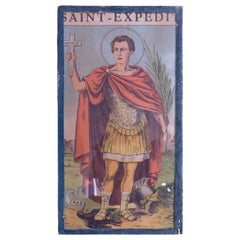 Vintage Saint Expedit Roman Centurion Print from a Reunion Island Shrine