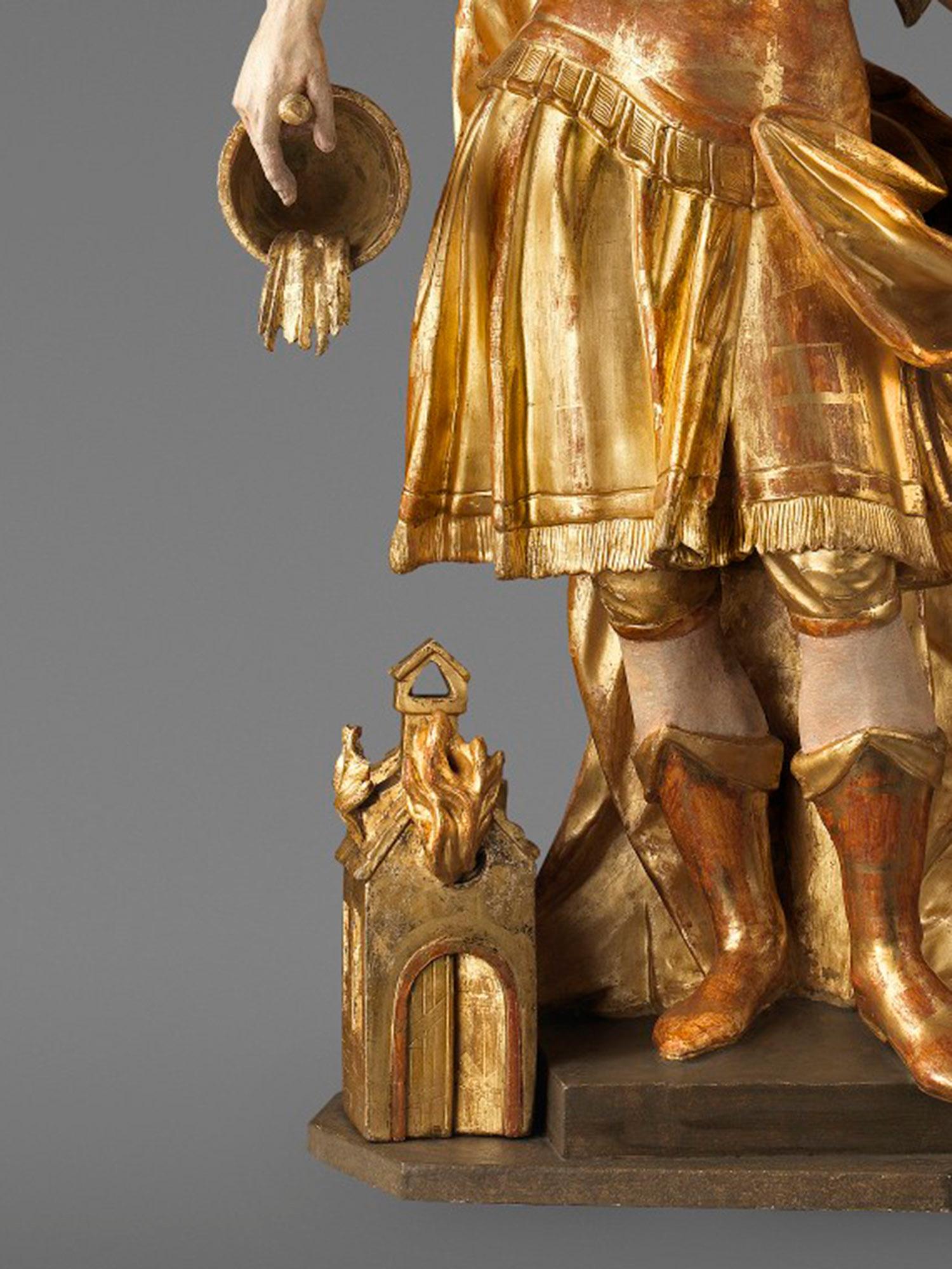 Baroque Saint Florian, Wooden Sculpture, c. 1700, Austria, Meinrad Guggenbichler For Sale