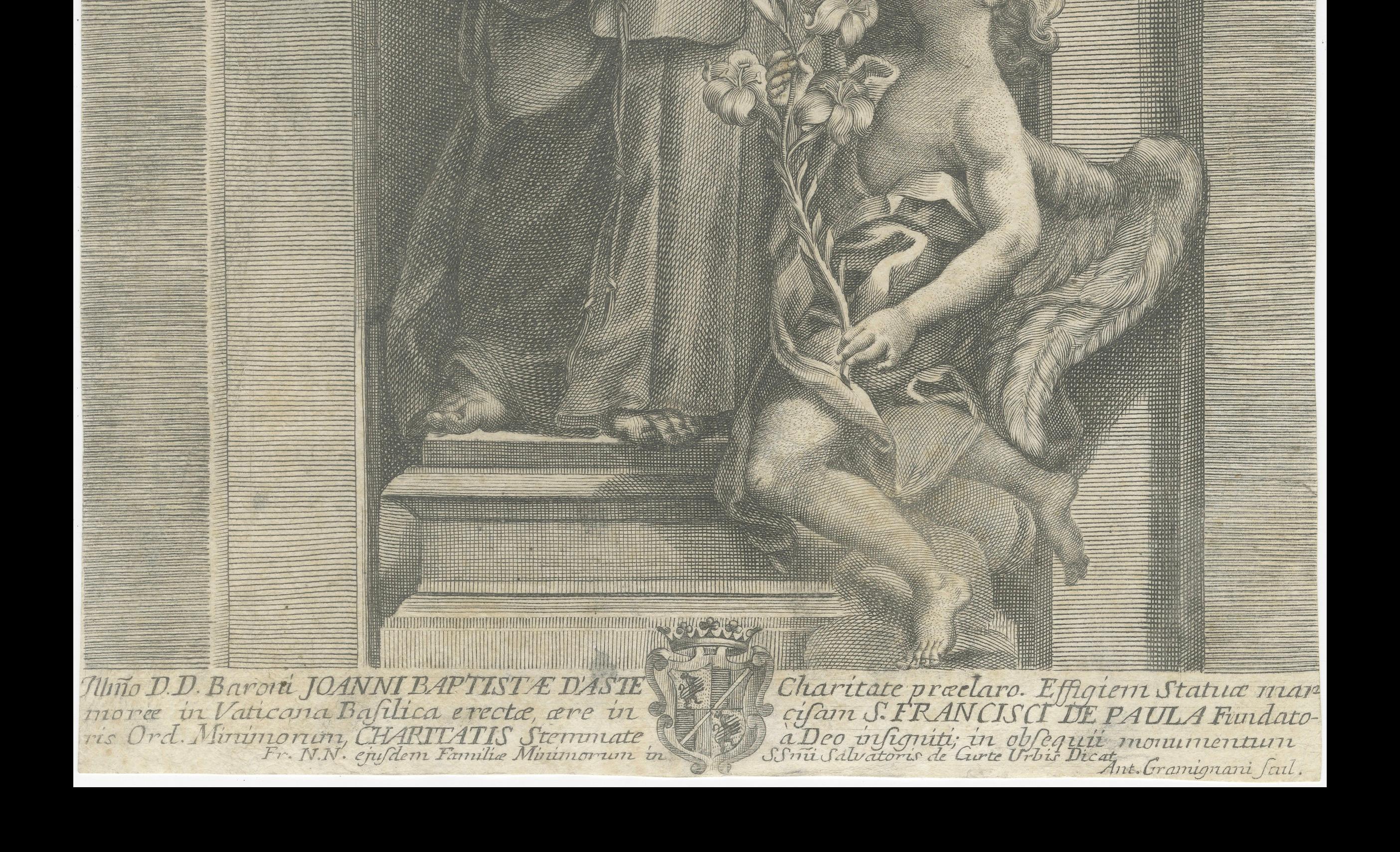 Heiliger Franziskus von Paola, Stich von Antonio Gramignani, Rom, 17. (Italienisch) im Angebot