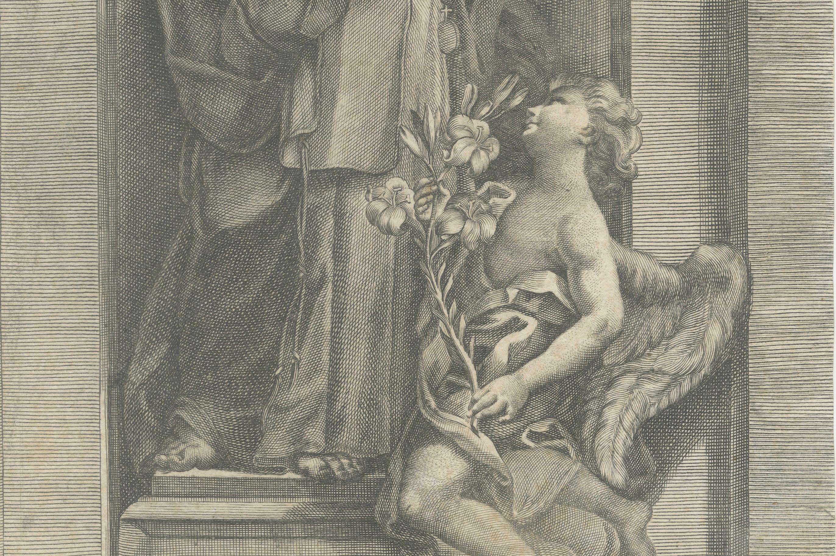 Heiliger Franziskus von Paola, Stich von Antonio Gramignani, Rom, 17. (Spätes 18. Jahrhundert) im Angebot