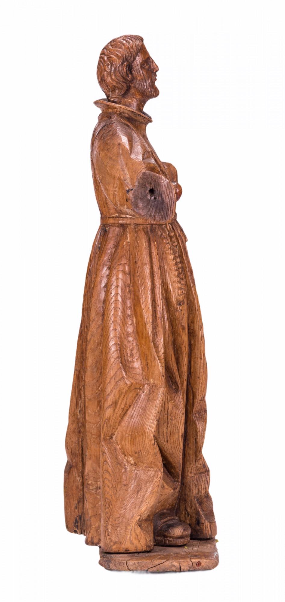 Saint Francis Xavier-Skulptur, 17. Jahrhundert, geschnitztes Holz (Barock)