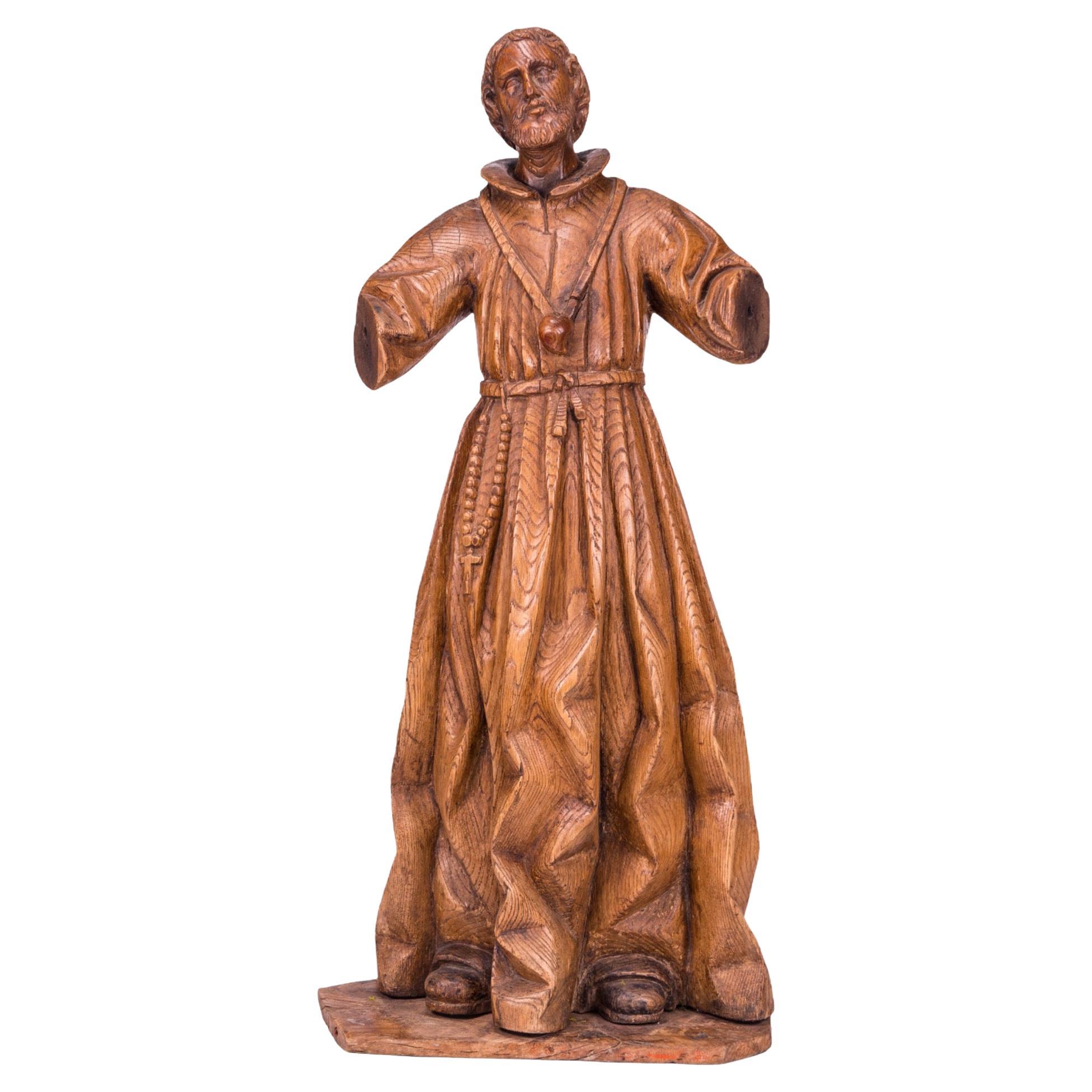 Saint Francis Xavier-Skulptur, 17. Jahrhundert, geschnitztes Holz