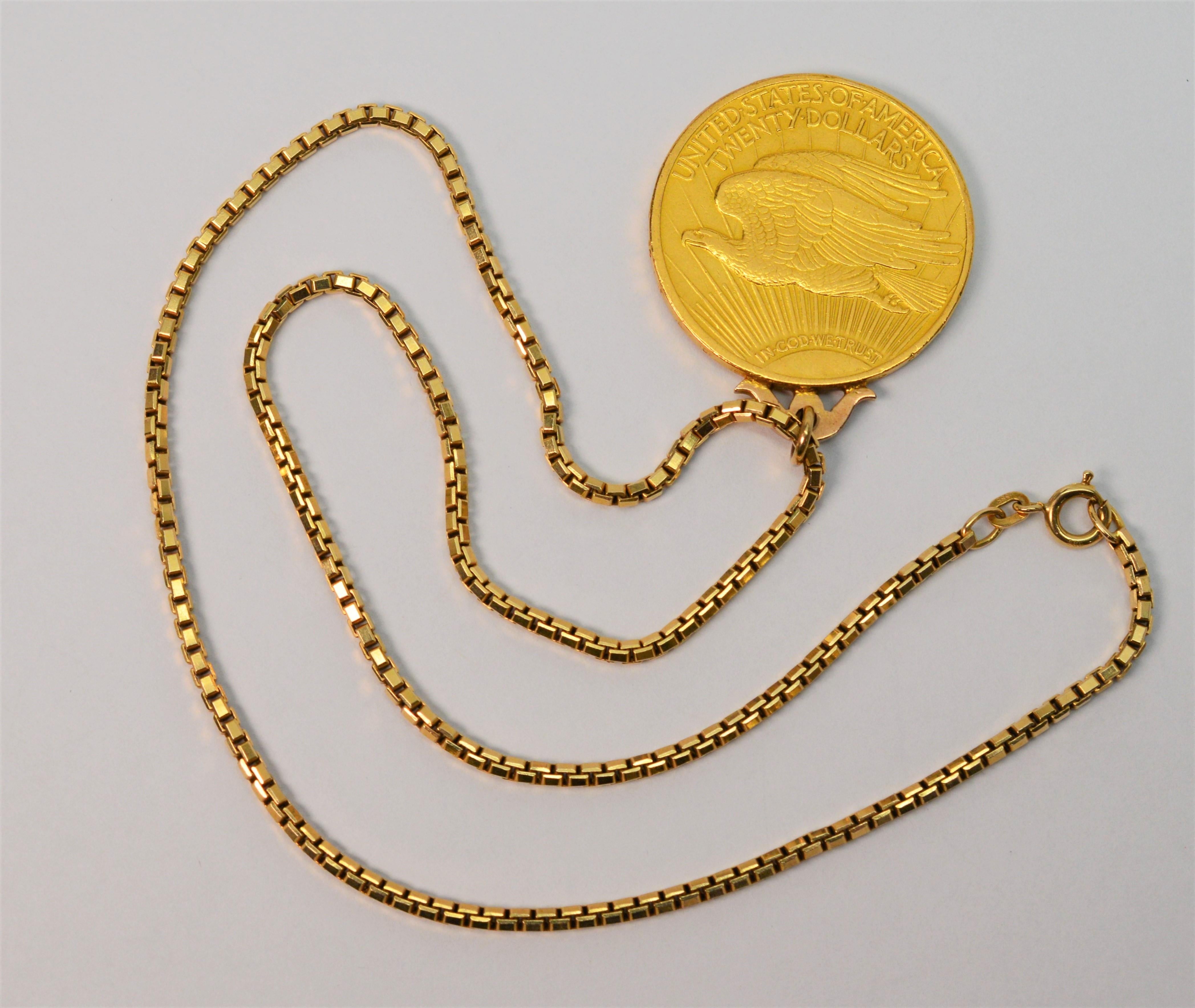 gold eagle coin pendant
