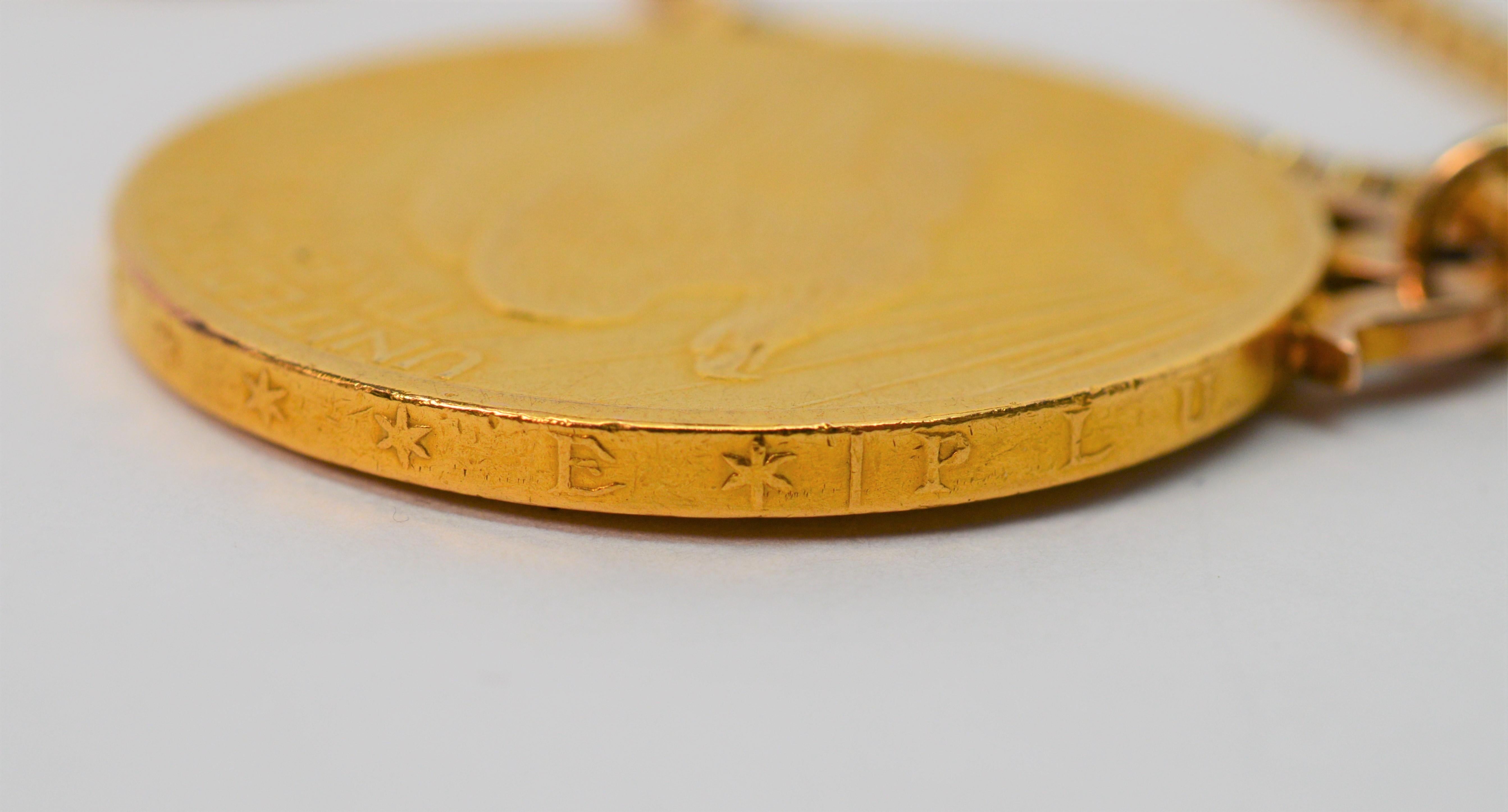 Saint Gauden Double Eagle Gold Coin Pendant Necklace 1