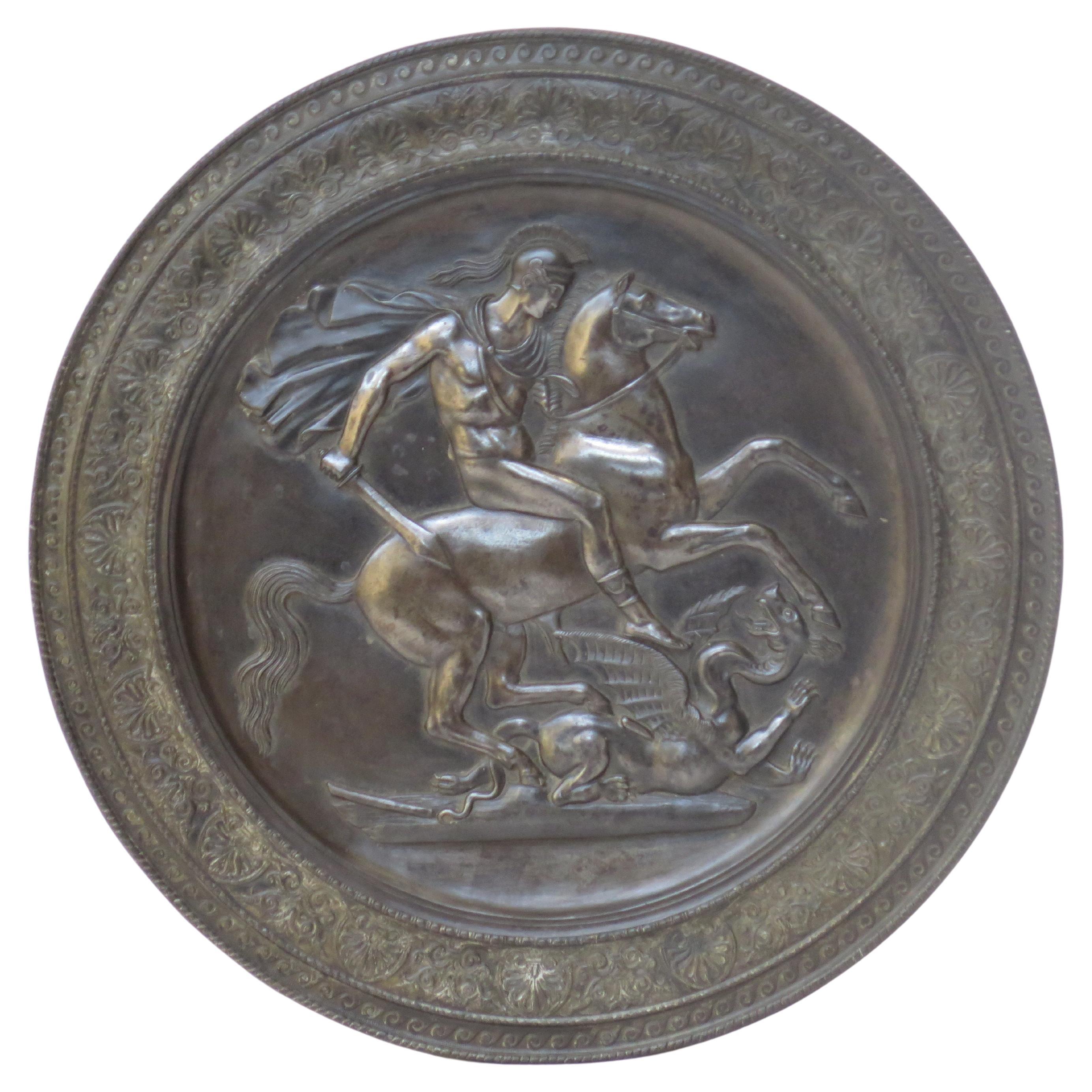 Saint George and the Dragon Medallion / Wall Plaque For Sale