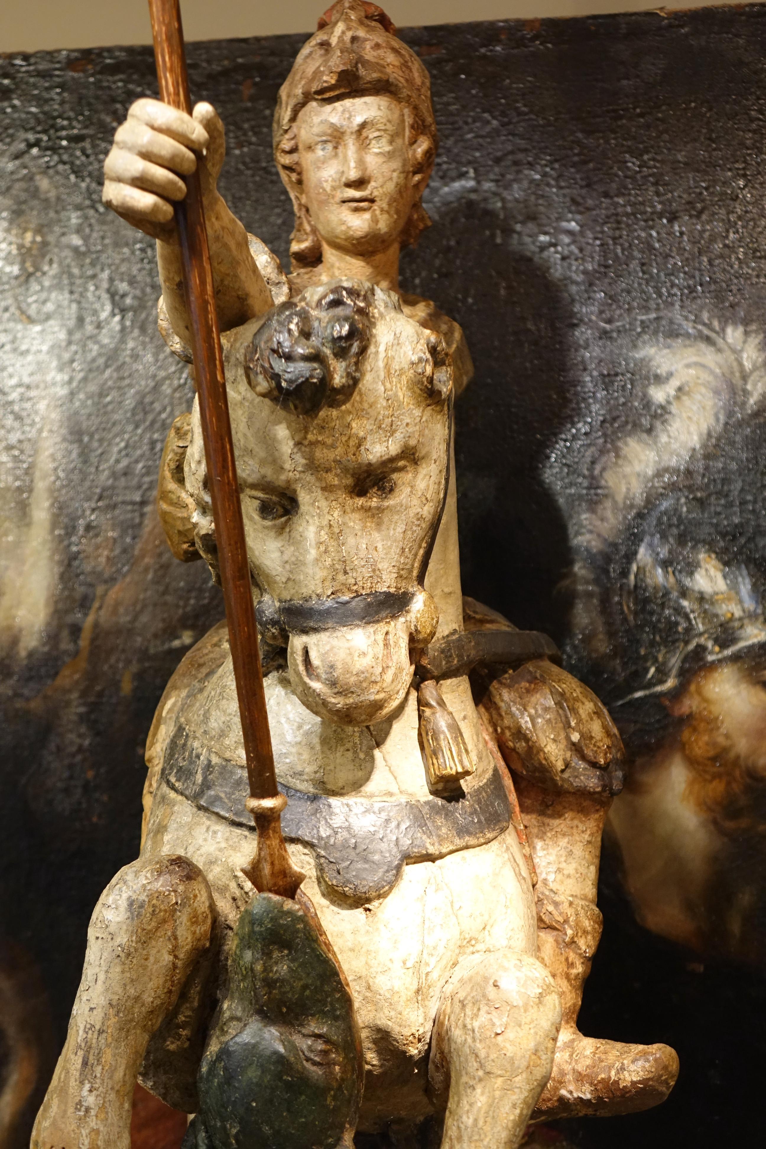 Saint George, der den Drachen tötet, 17. Jahrhundert, Italien im Angebot 6