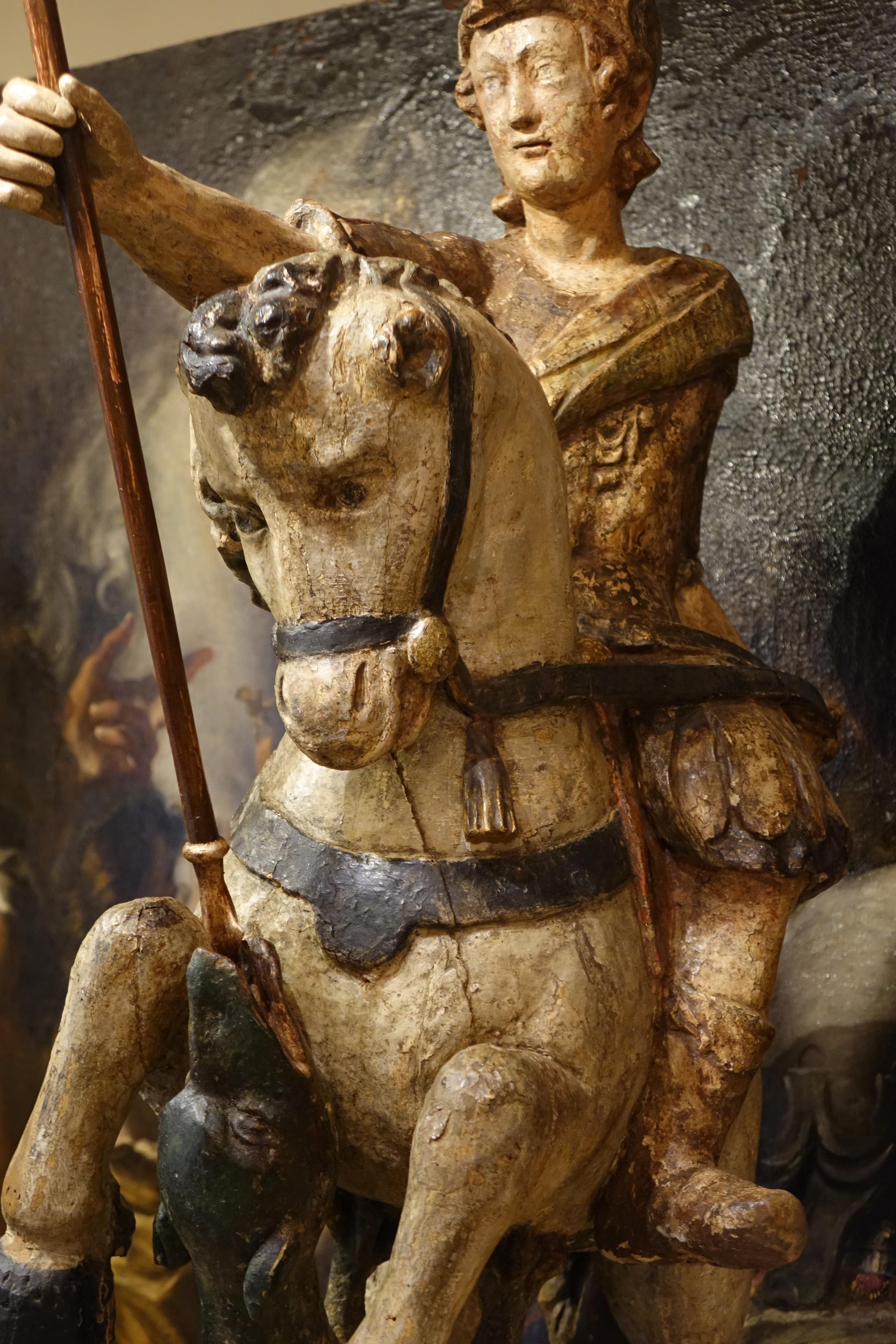 Saint George, der den Drachen tötet, 17. Jahrhundert, Italien im Angebot 7