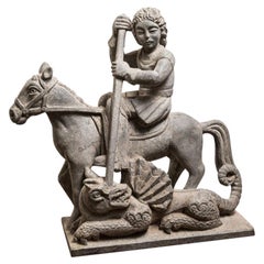 Antique "Saint George slaying the dragon" by Raymond Vaillant
