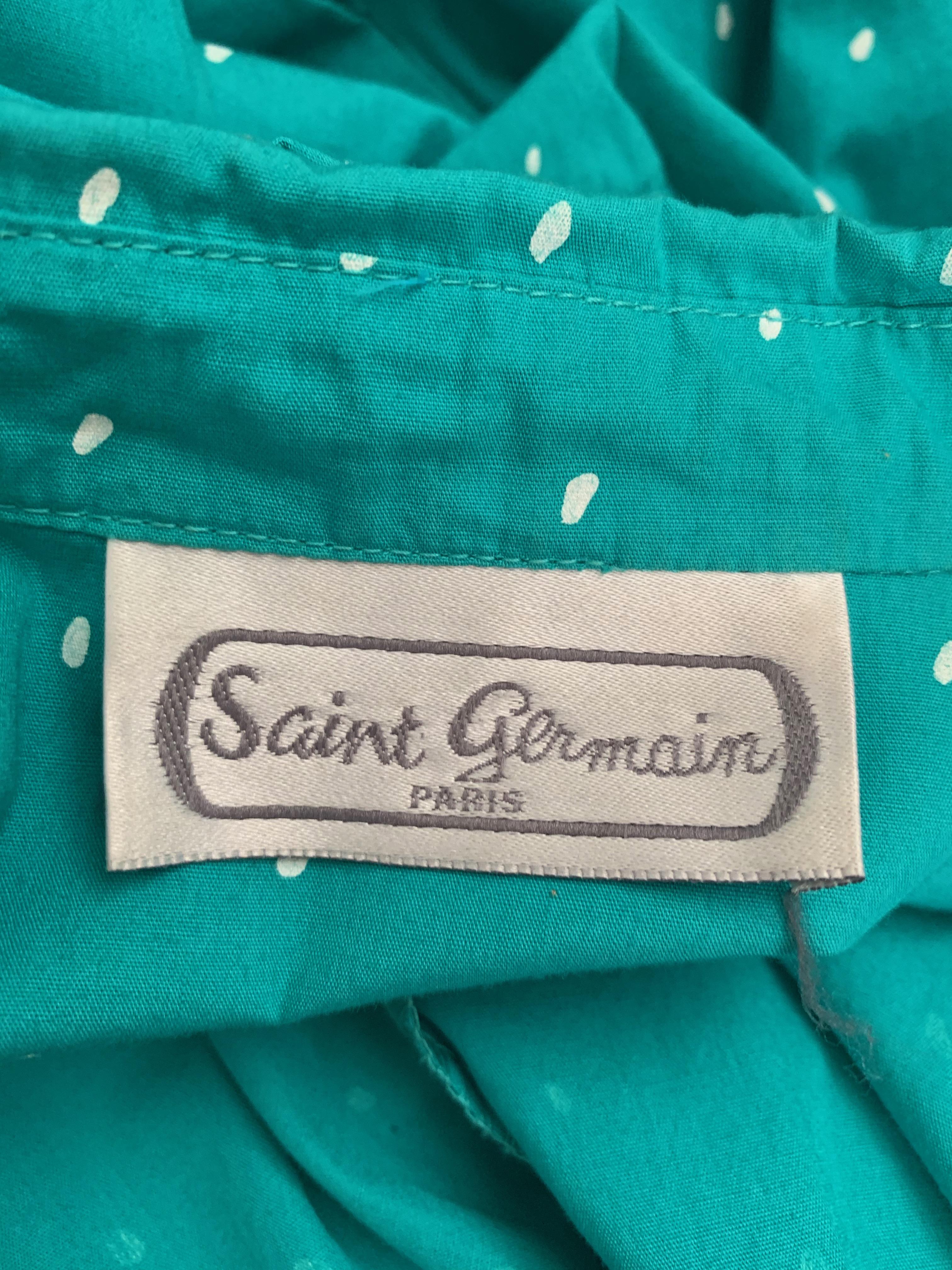 Saint Germain 1980s Cotton Polka Dot Jumpsuit with Pockets Size 4.  14