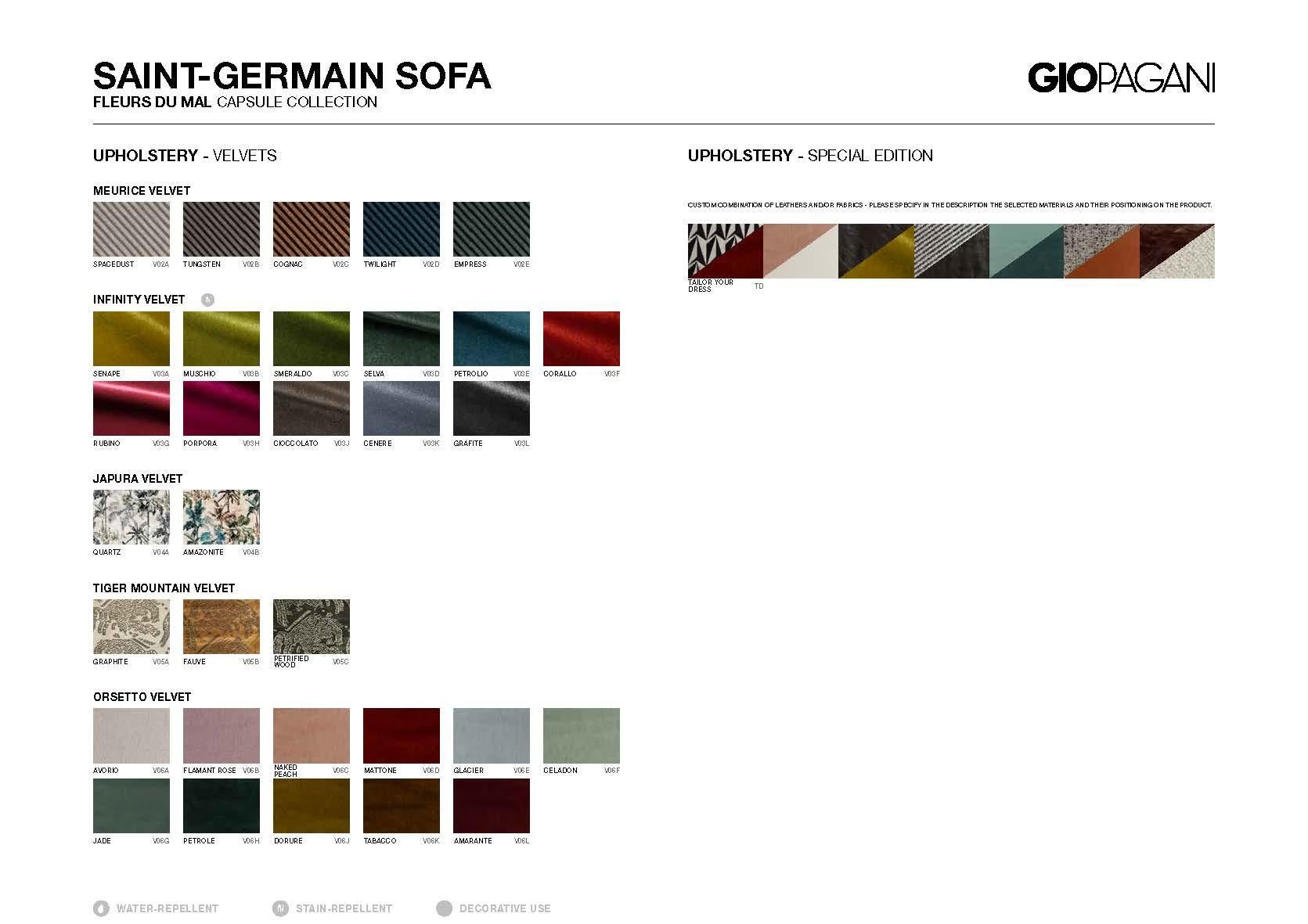 Contemporary Saint Germain Sofa 3 Seater Wool White Fabric