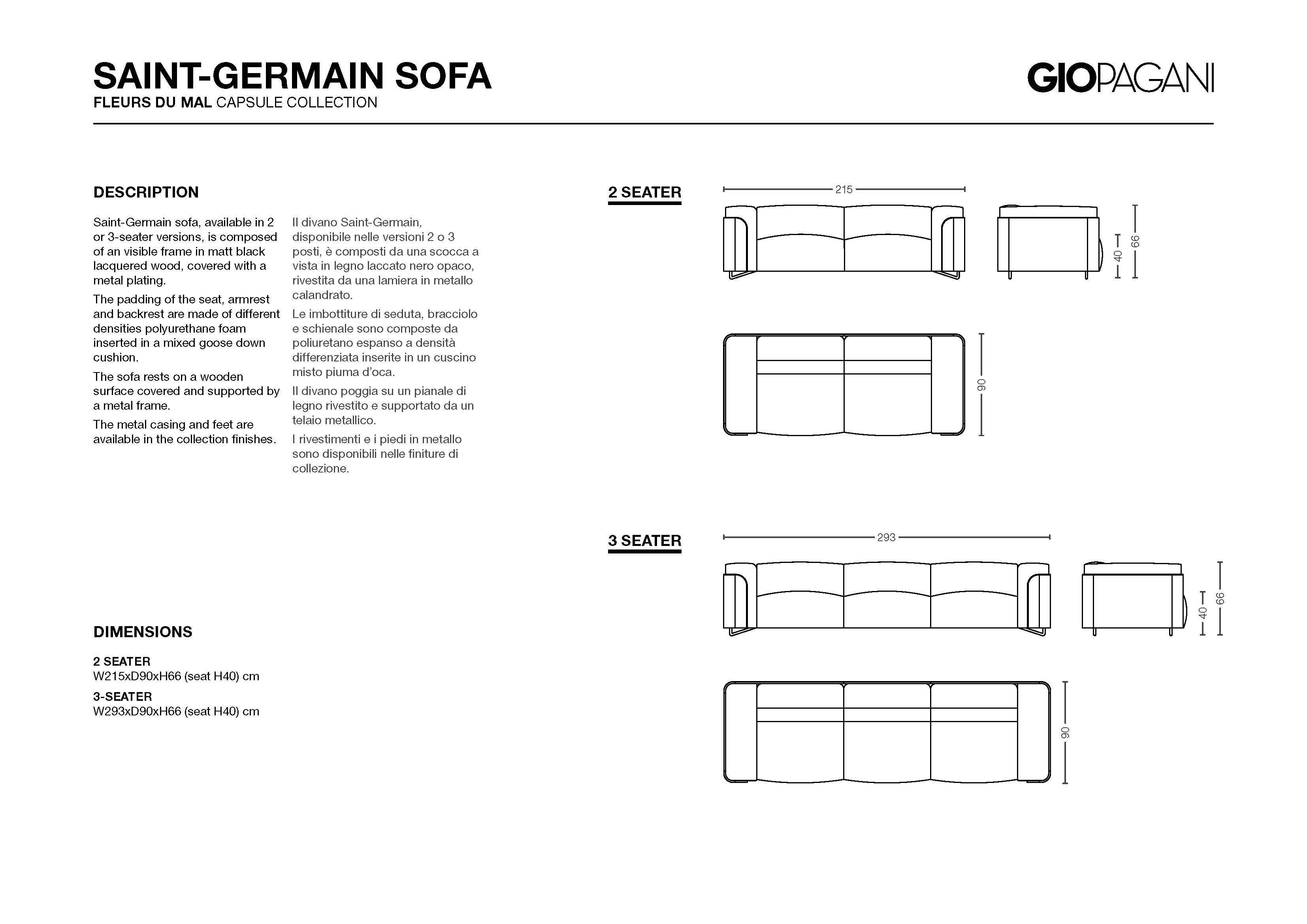Modern Saint Germain Sofa 3 Seater Wool White Fabric