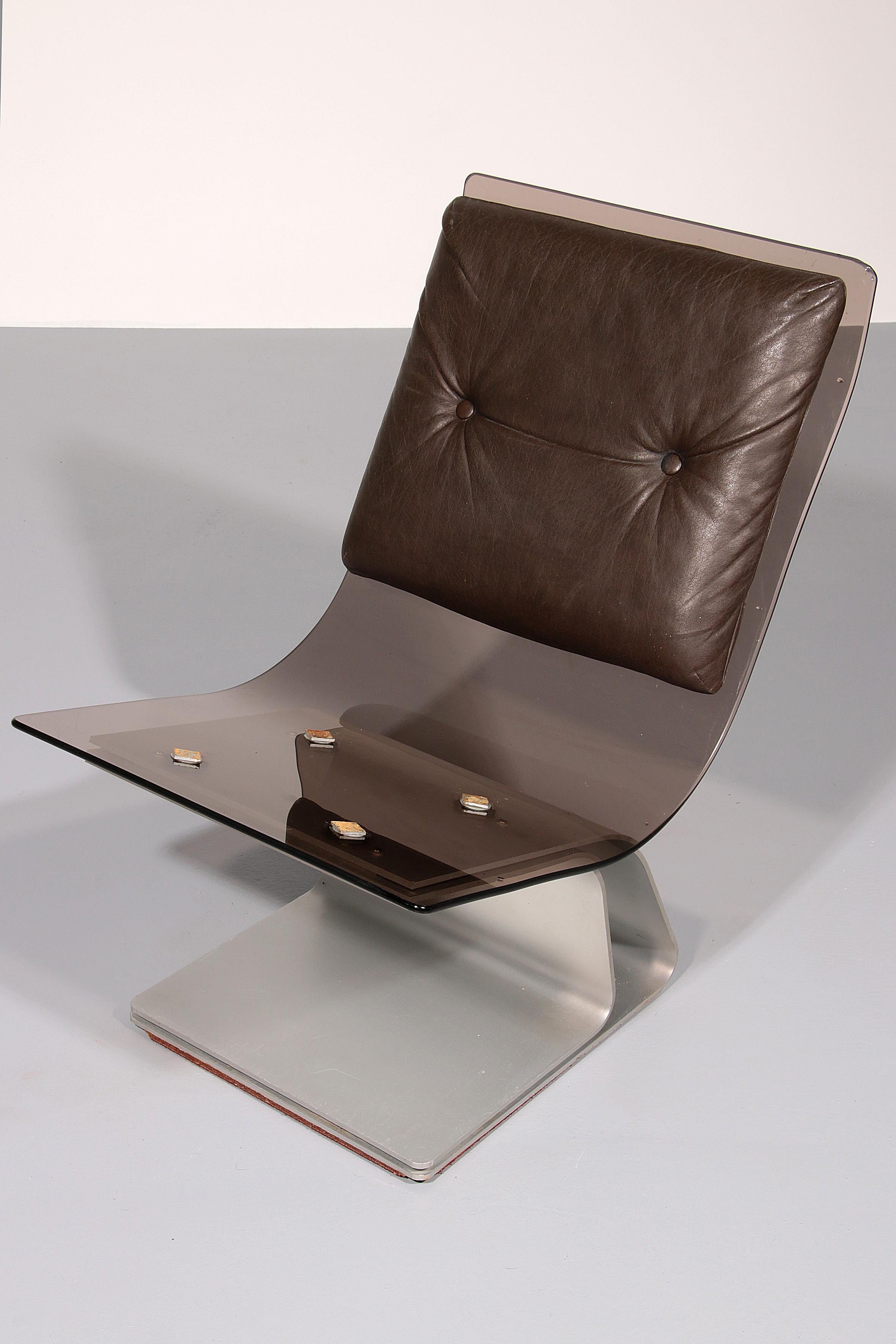 Saint Gobain glass armchairs, Design from Maison Jansen, 1965 9