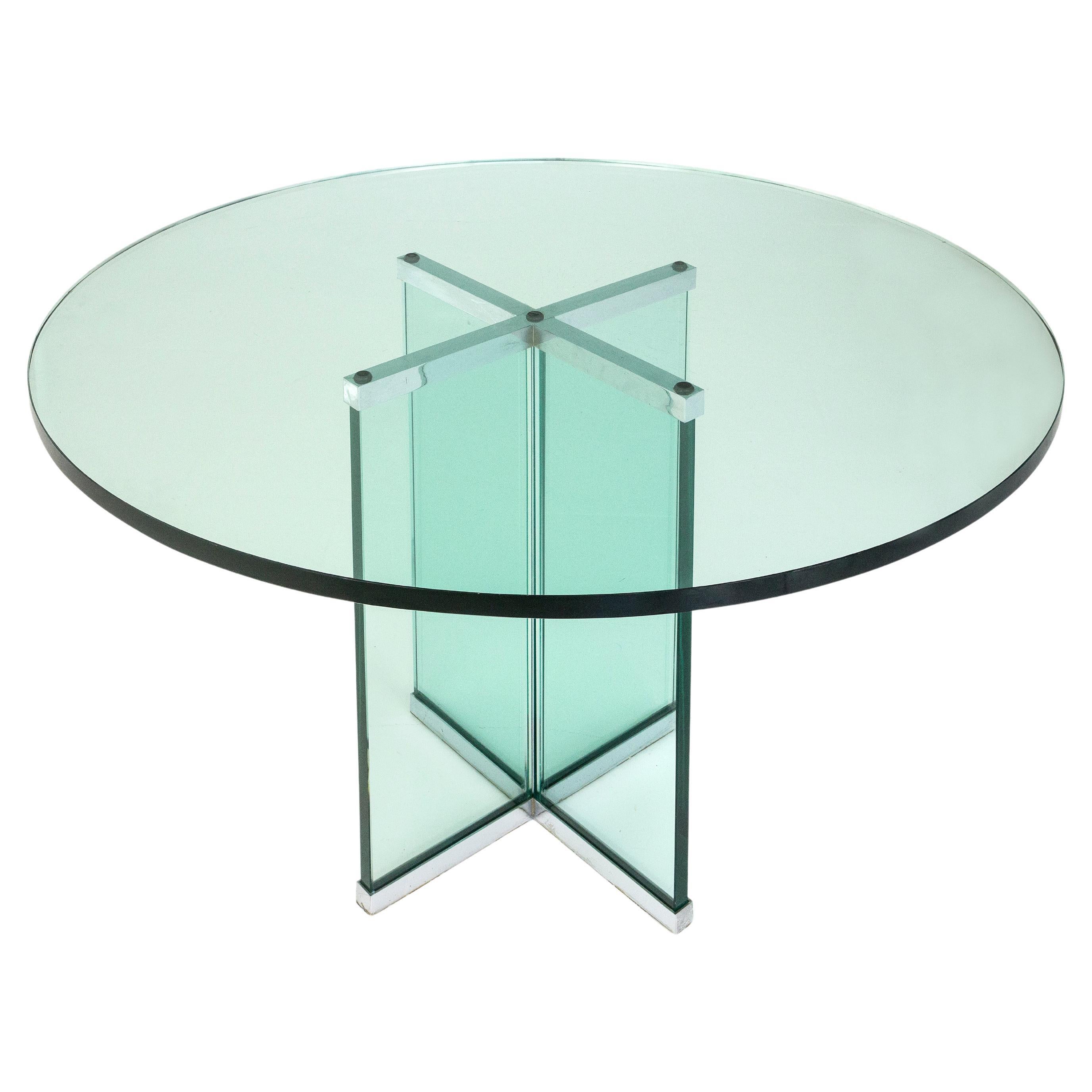 Gueridon in vetro di Saint Gobain, 1950 circa, Francia