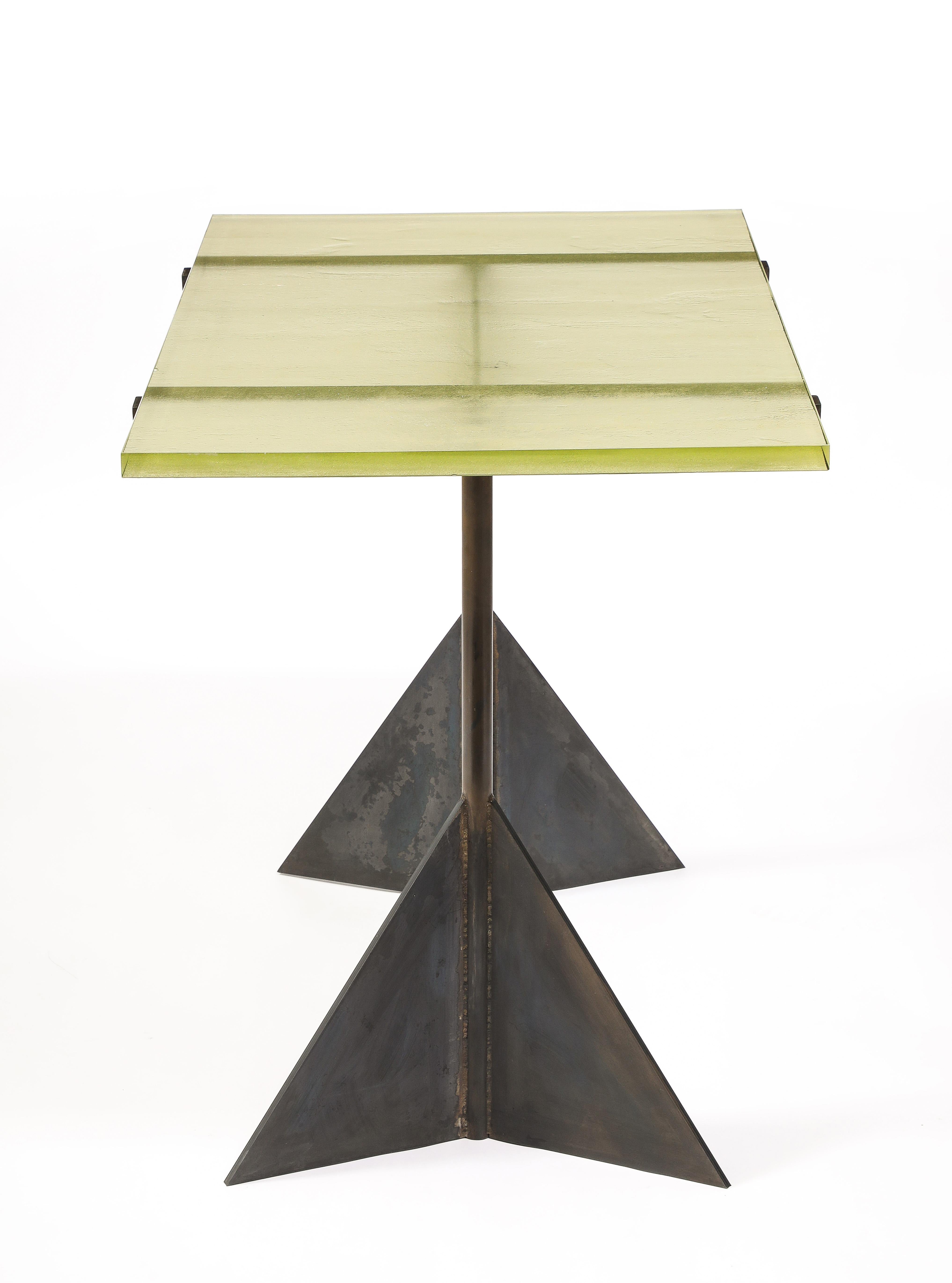 Saint Gobain Steel Table, France 1940's For Sale 4