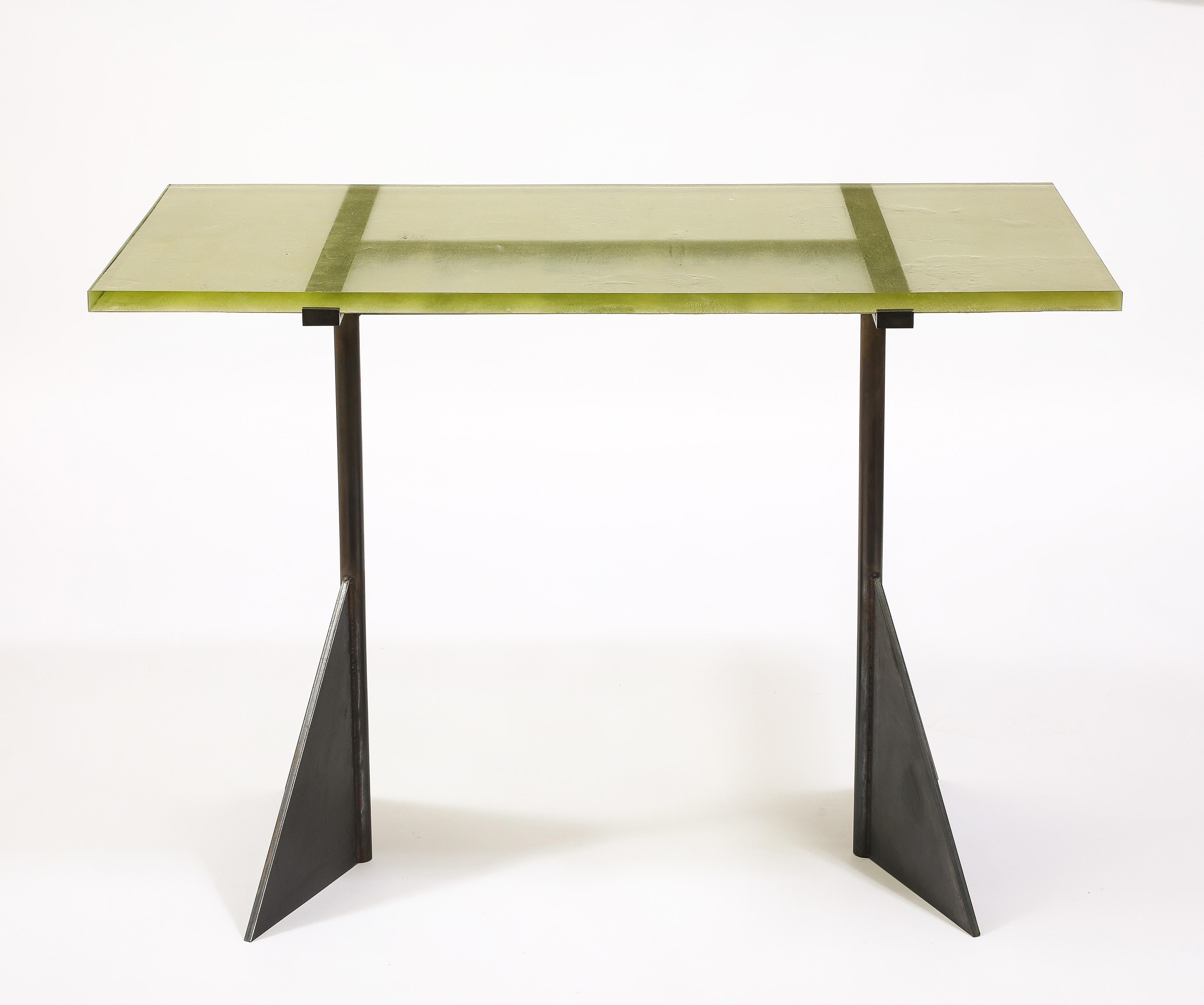Saint Gobain Steel Table, France 1940's For Sale 10