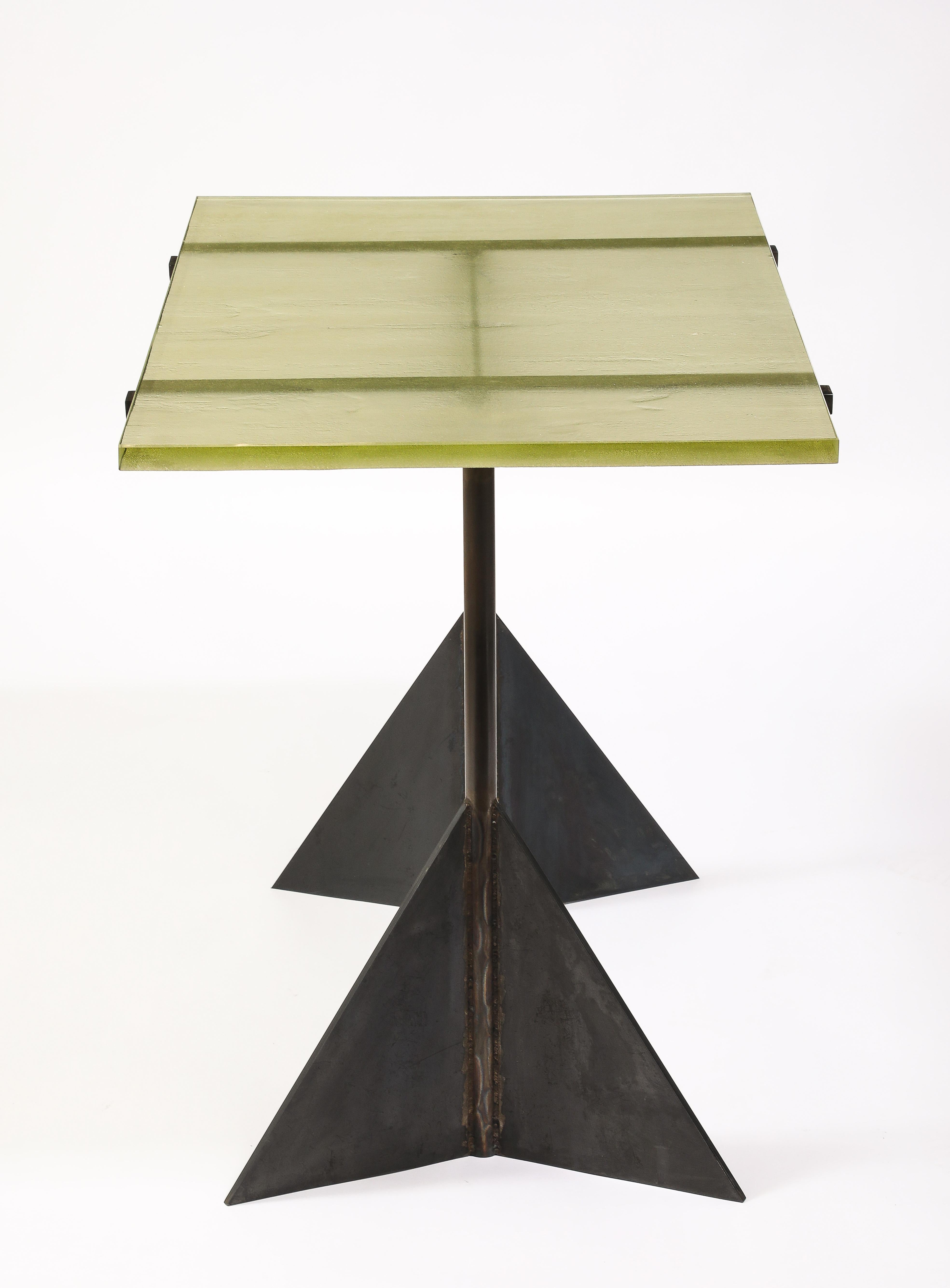 Saint Gobain Steel Table, France 1940's For Sale 11