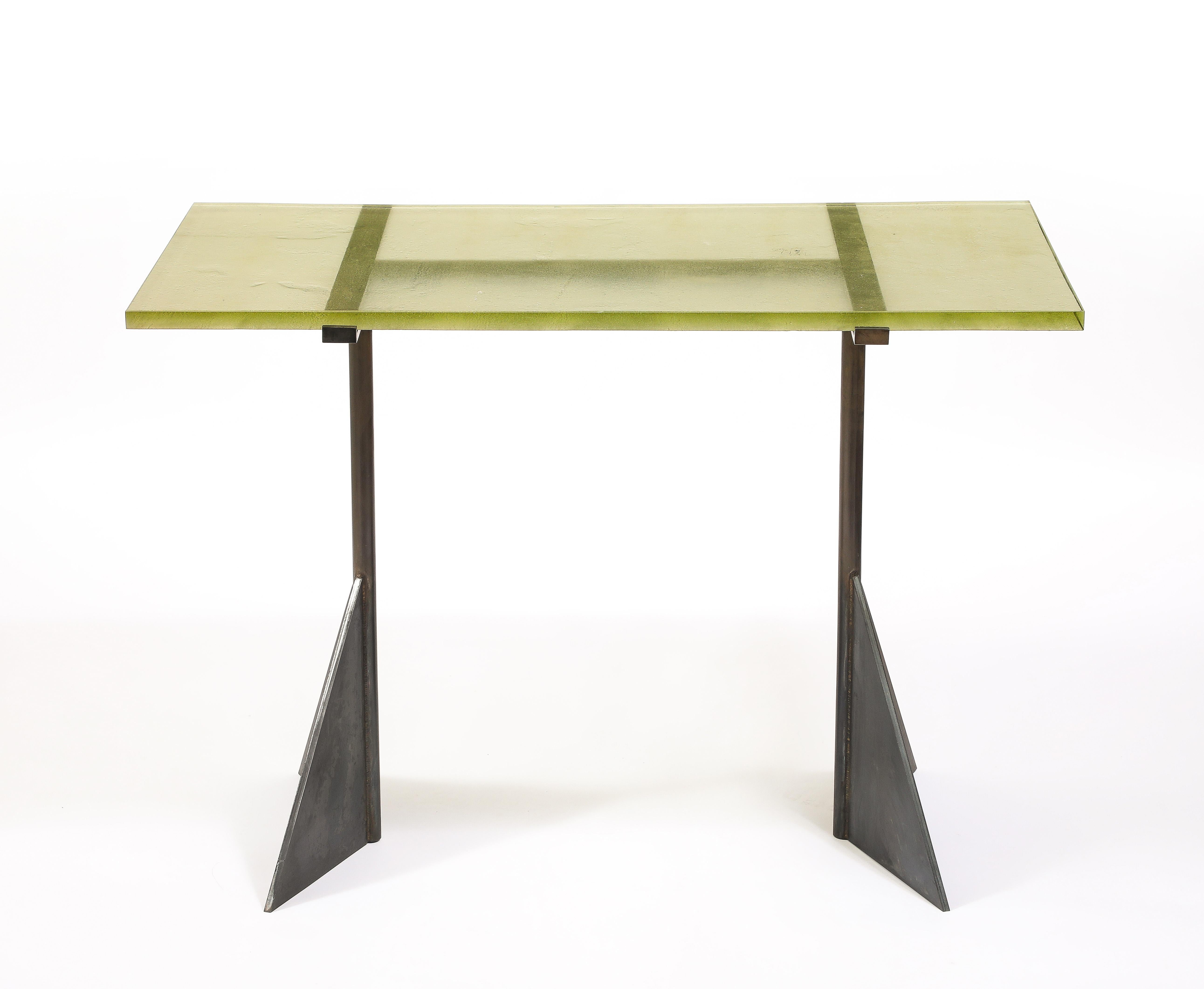 Saint Gobain Steel Table, France 1940's For Sale 12