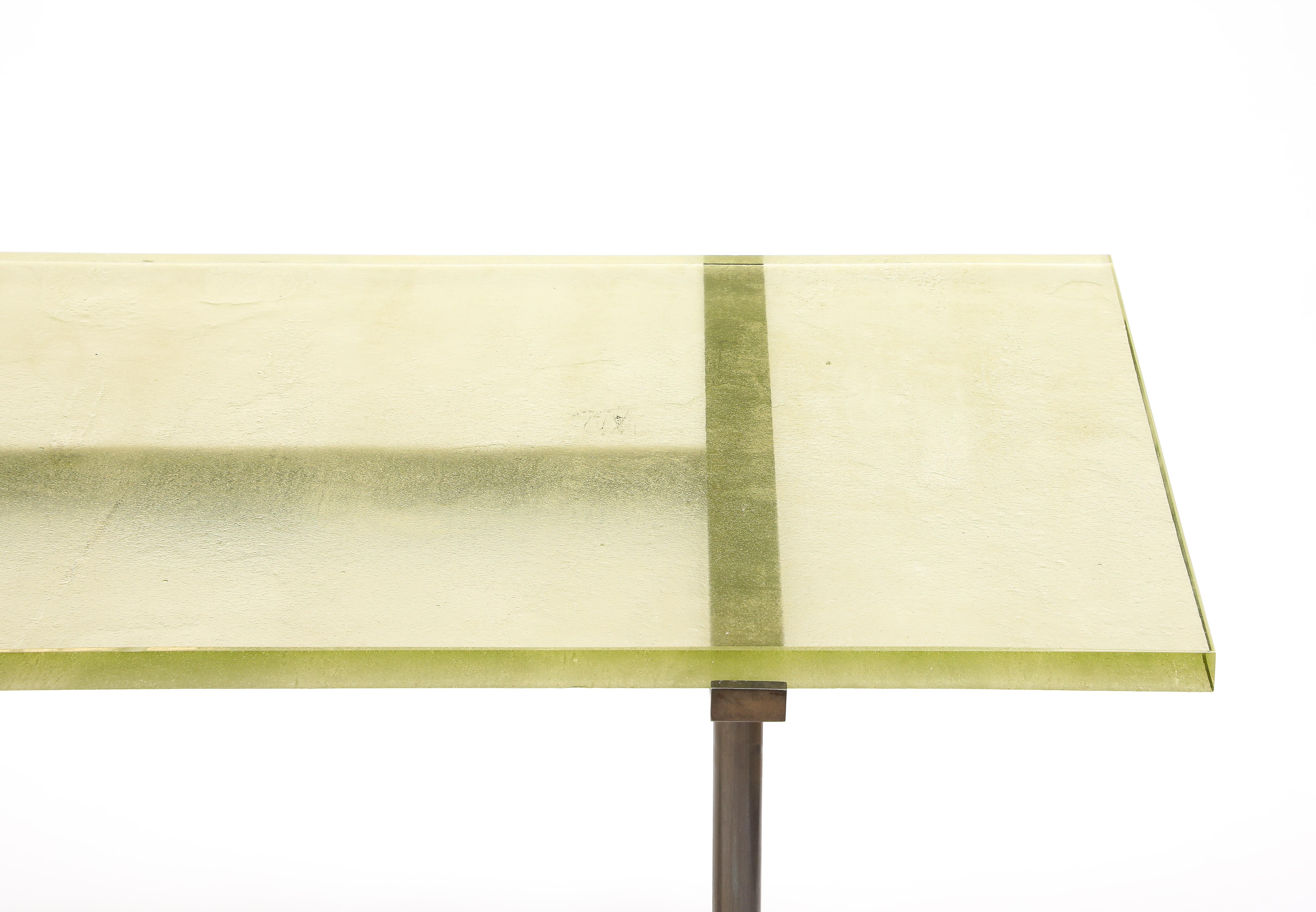 Mid-Century Modern Saint Gobain Steel Table, France 1940's For Sale