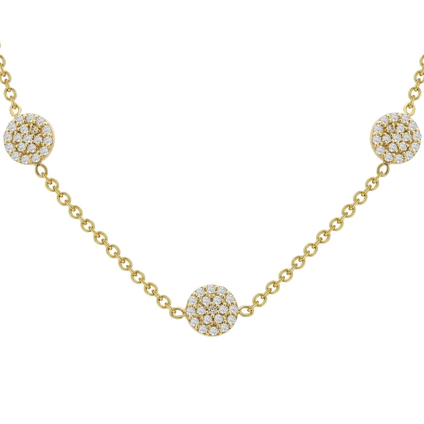 This luxurious Five Moons choker/necklace comes with a diamond. Its adjustable chain allows for a personalized fit, ensuring ultimate comfort and style.

Details:
Necklace Type: Moons Necklace
Shape Style: Round Cut
Material: Yellow Gold
Clasp Type: