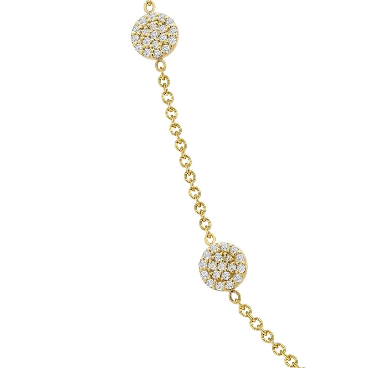 Modernist Five Moons Round Cut Diamonds Luxury Yellow Gold Choker Necklace For Sale