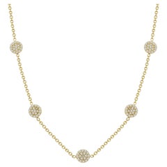 Fünf Monde Rundschliff Diamanten Luxus Gelbgold Choker Halskette