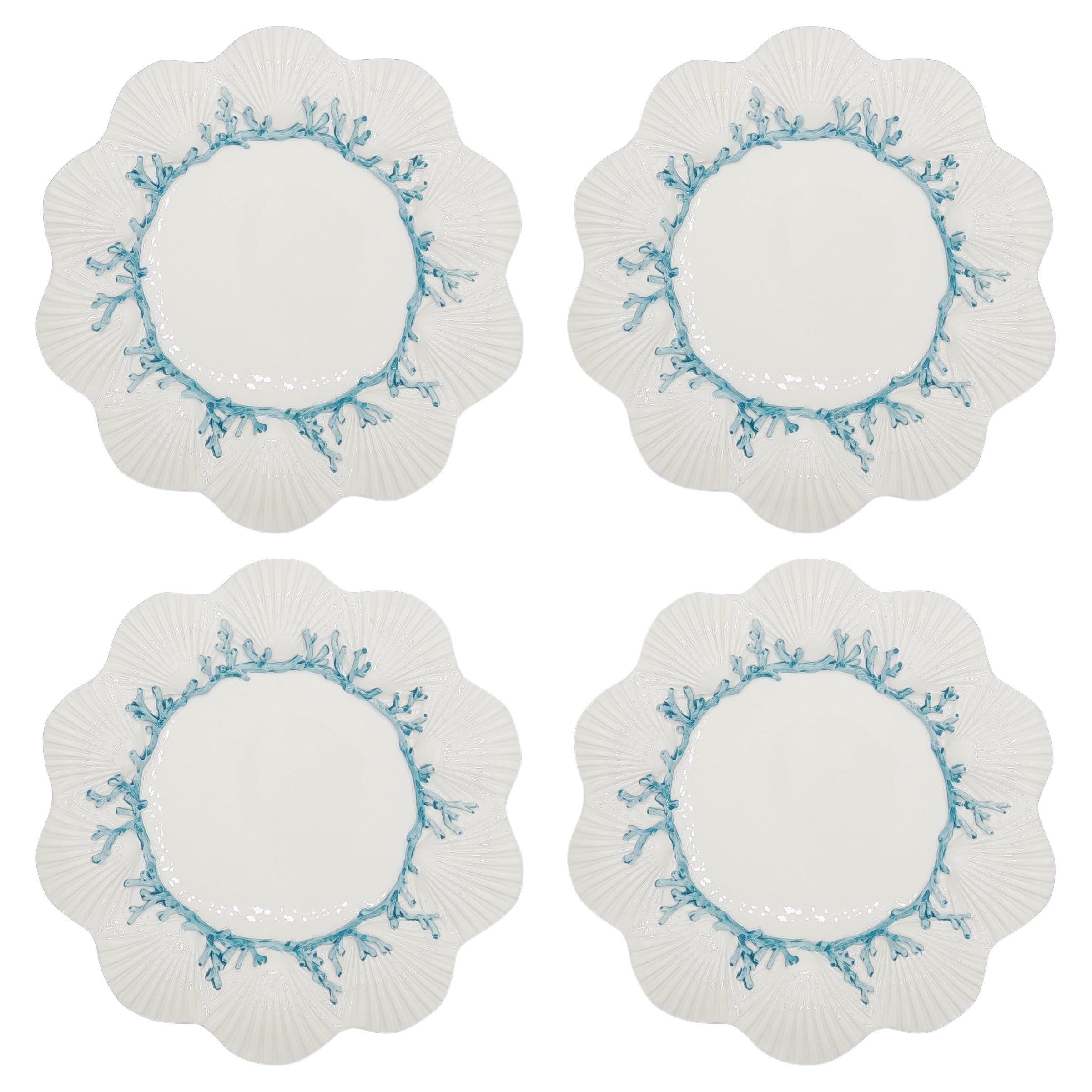Saint Jacques Hand-Painted Dinner Plates - Set of 4 Made in Italy