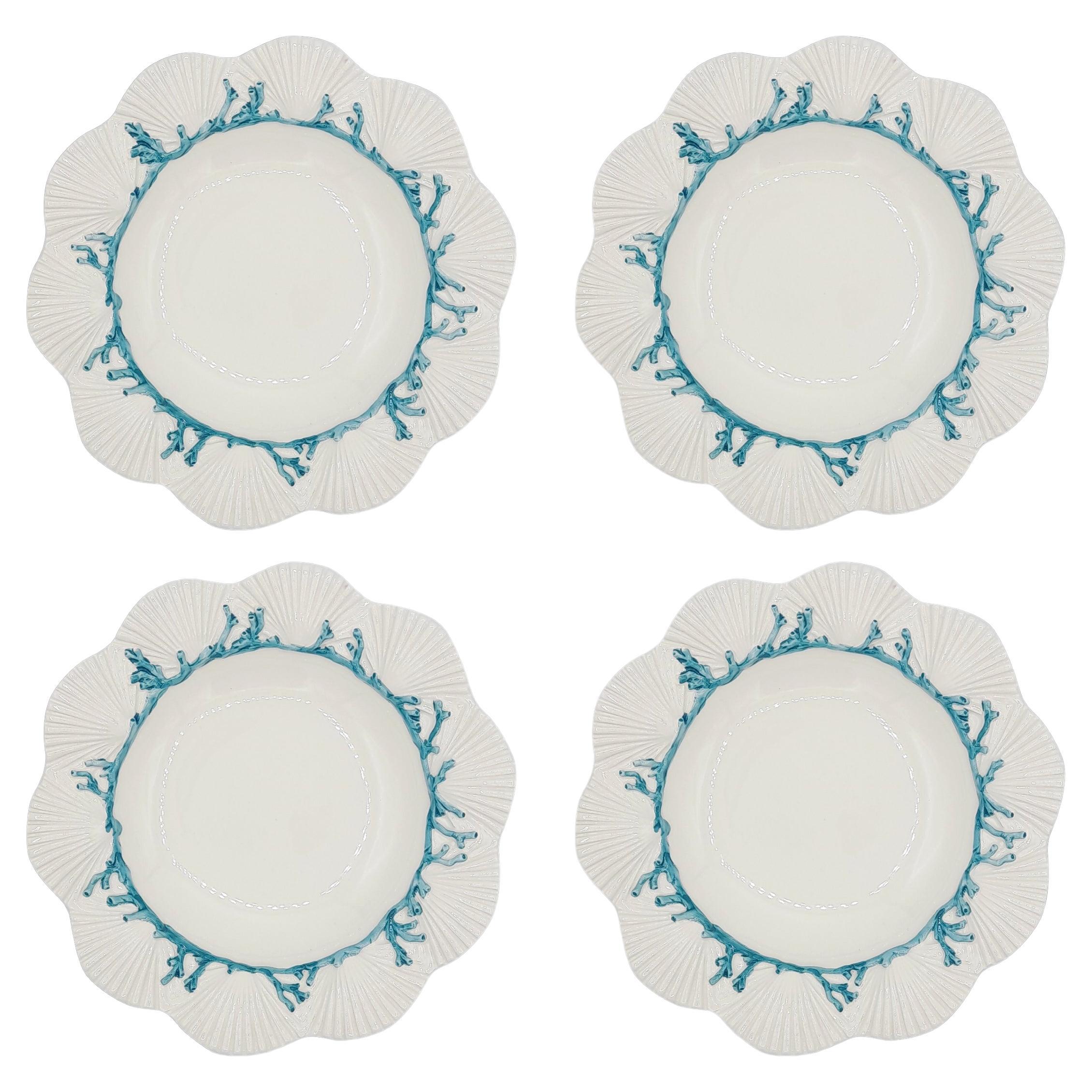 Saint Jacques Hand-Painted Pasta Plates - Set of 4 Made in Italy