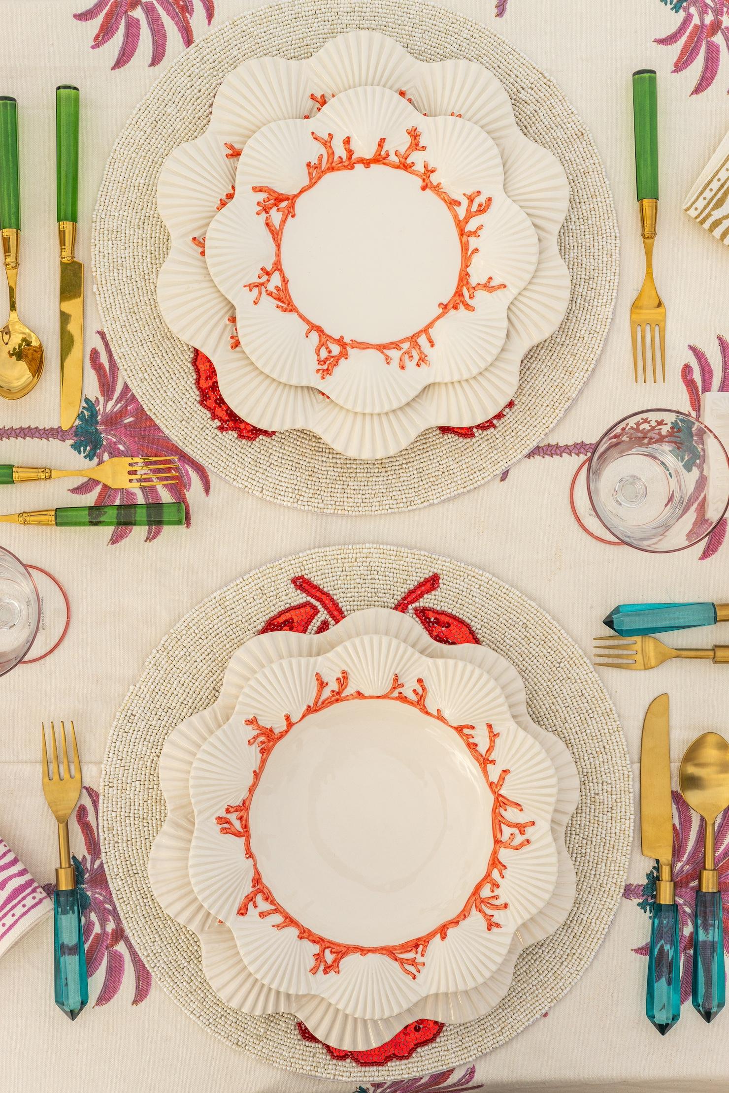 Platos Pintados a Mano Saint Jacques - Set de 4 Made in Italy Italiano en venta
