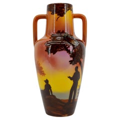Vase en céramique art déco Saint-Jean-du-Désert, France, 2 anses, 1920