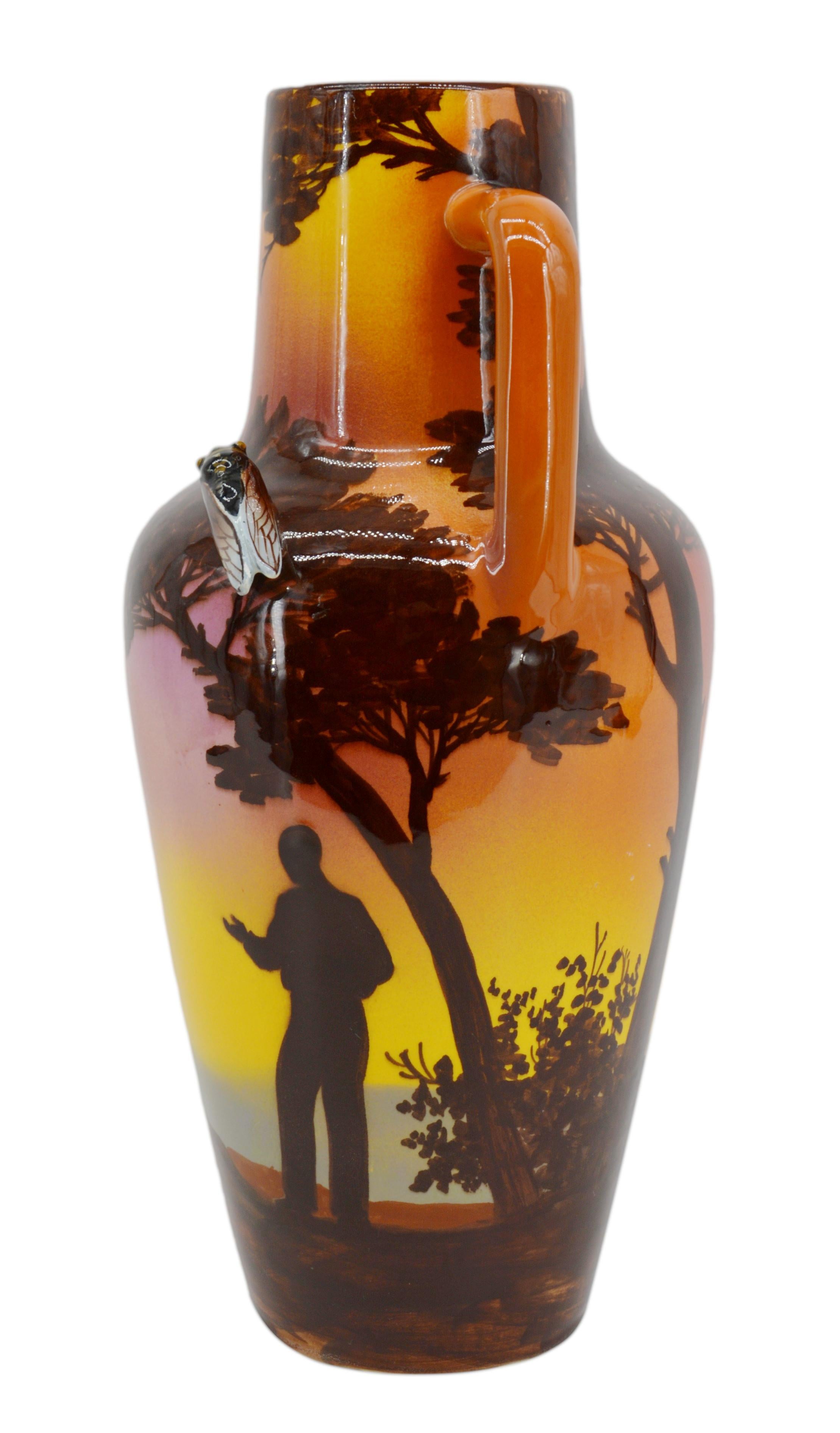 Art Deco Saint-Jean-du-Désert Cicada Vase, 1920 For Sale