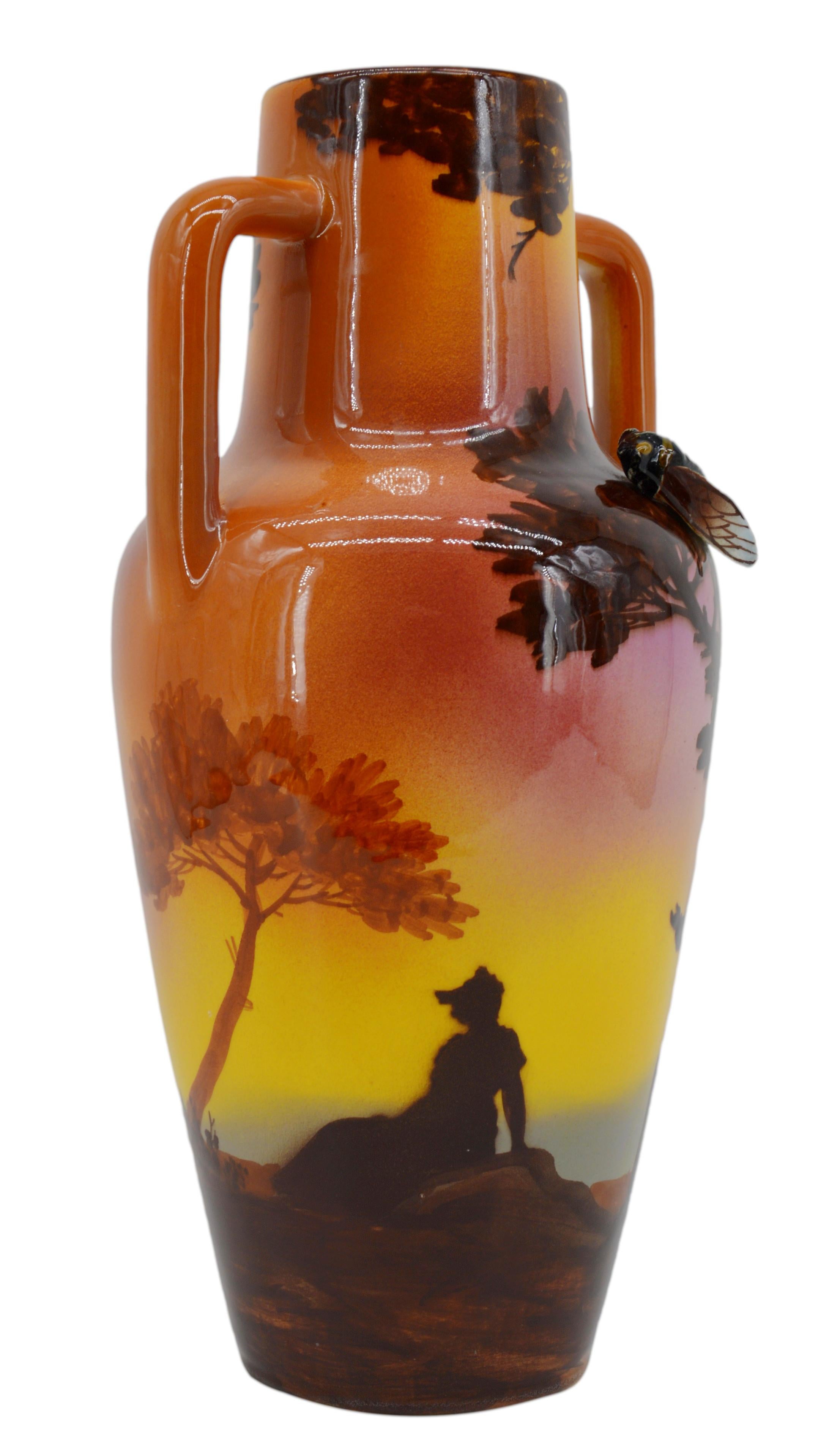 Mid-20th Century Saint-Jean-du-Désert Cicada Vase, 1930-1939 For Sale