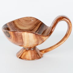 Bol en céramique du milieu du siècle, décor en faux bois de Saint-Jean-du-Desert, Marseille